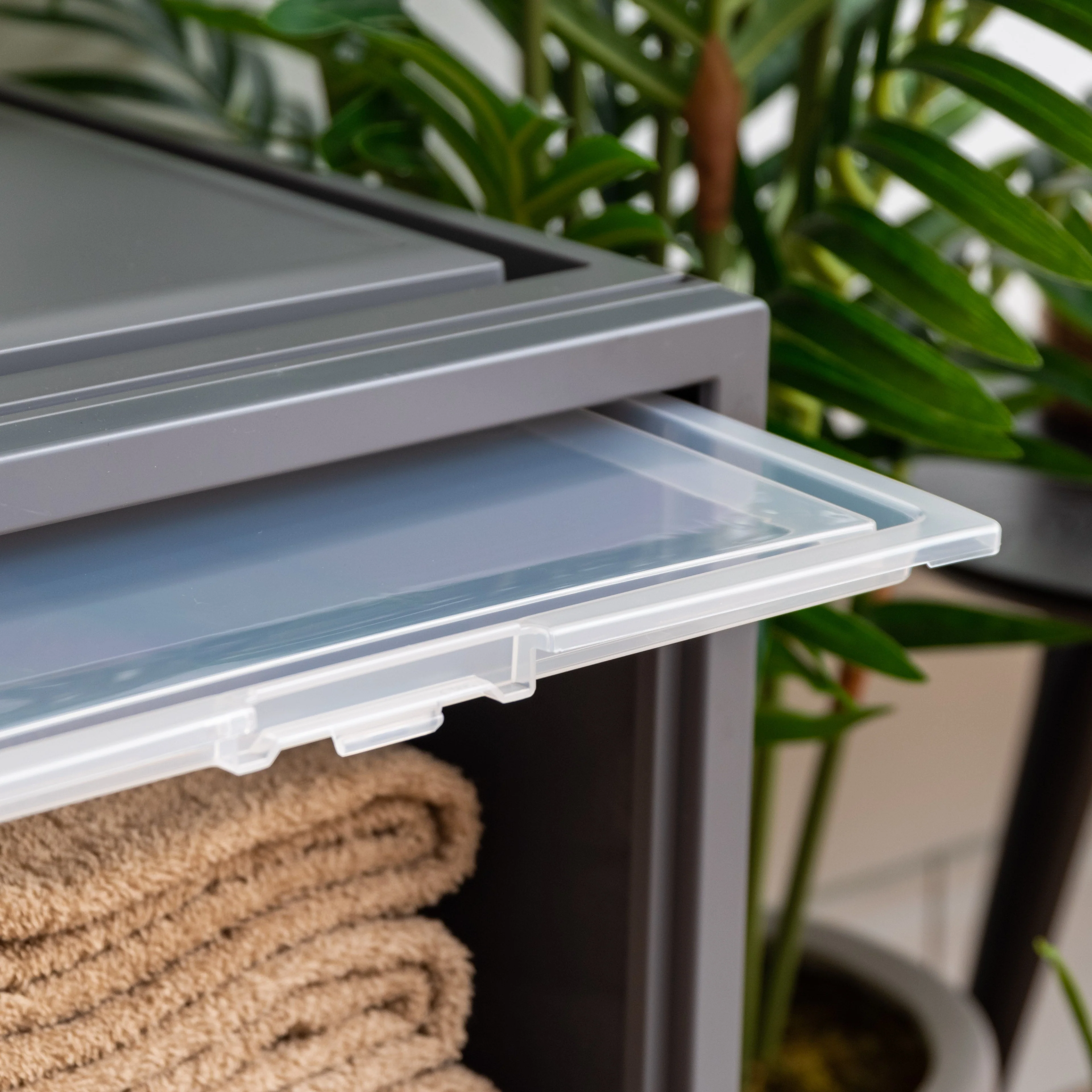 Deep Box Chest with Sliding Door, Gray, 4 Pack - Image 2