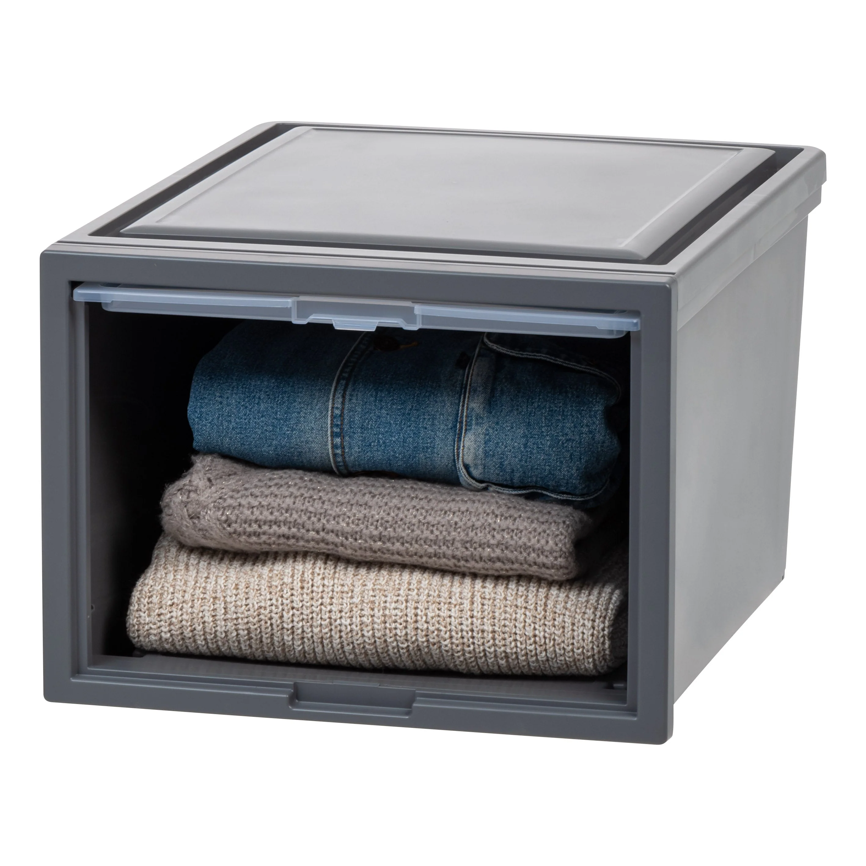 Deep Box Chest with Sliding Door, Gray, 4 Pack - Image 6