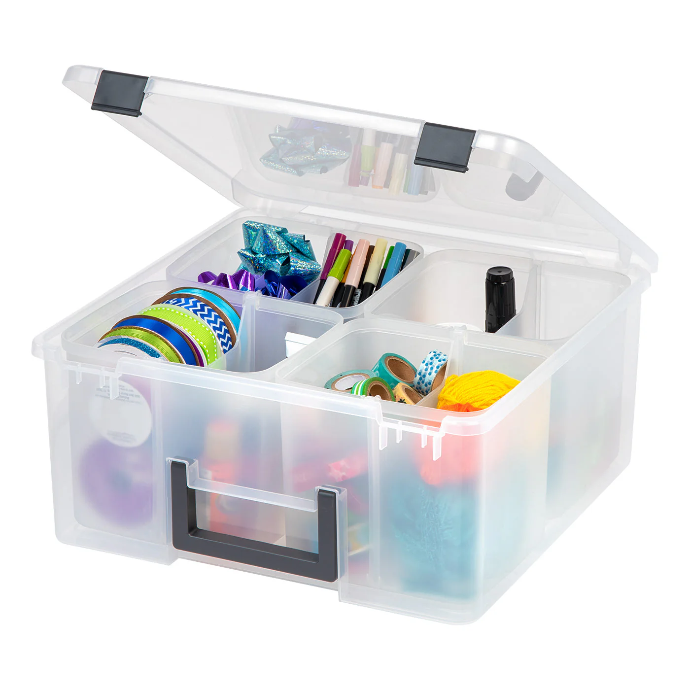 Divided Craft Bin, Clear - Image 3