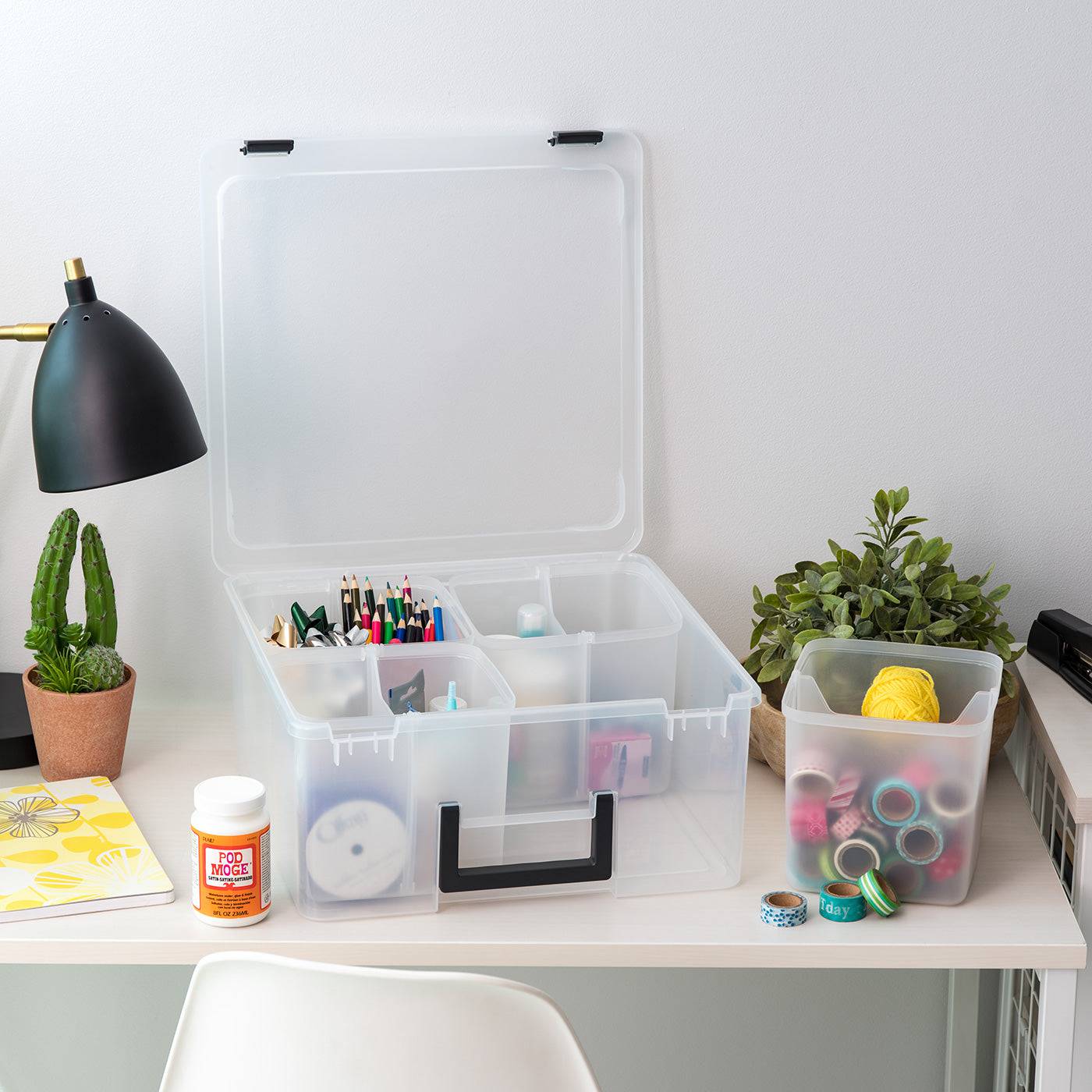 Divided Craft Bin, Clear - Image 6