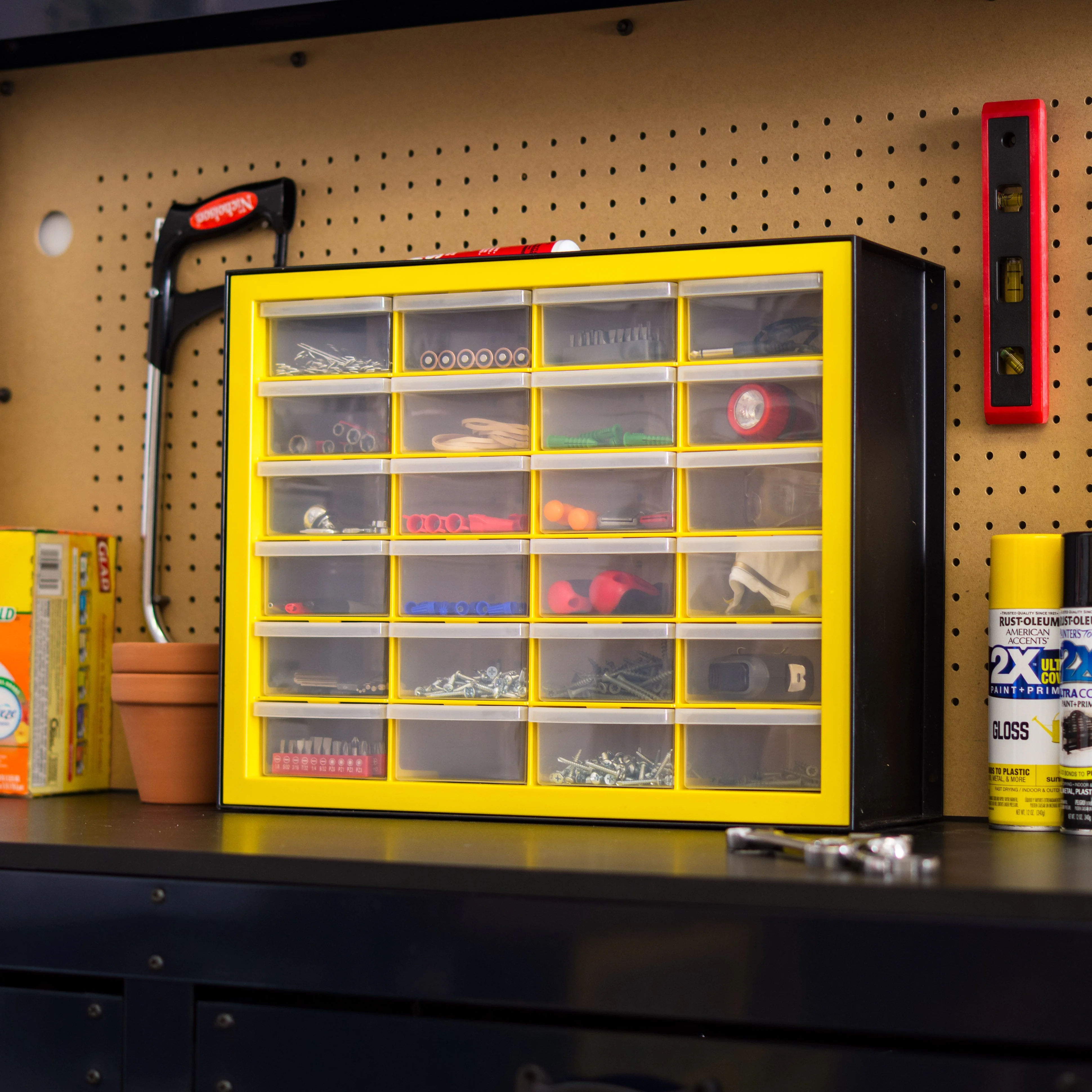 Drawer Parts Cabinet, Black/Yellow - Image 5