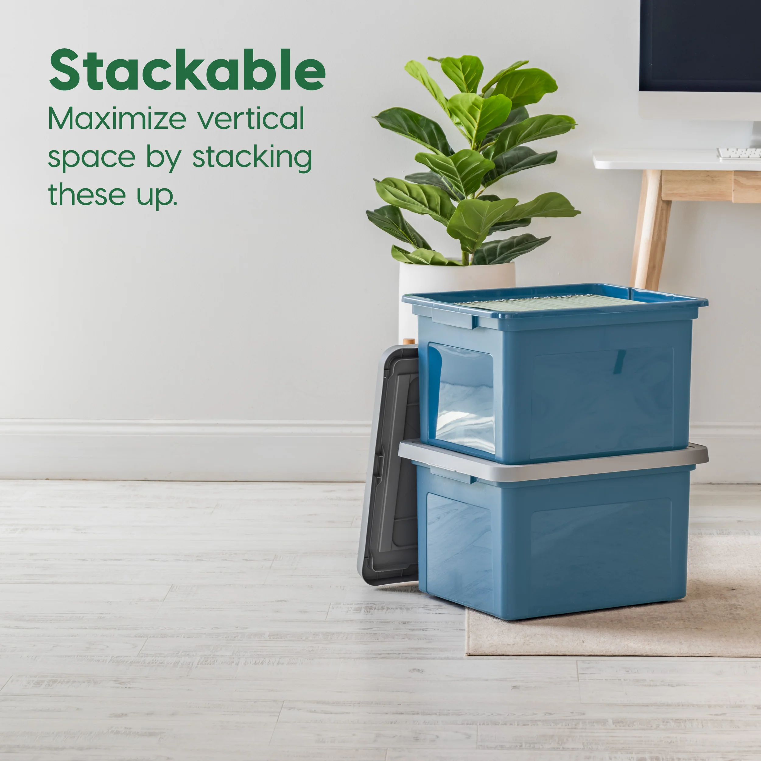 Eco-Friendly 35Qt File Totes for Storage 4 Pack - Image 6