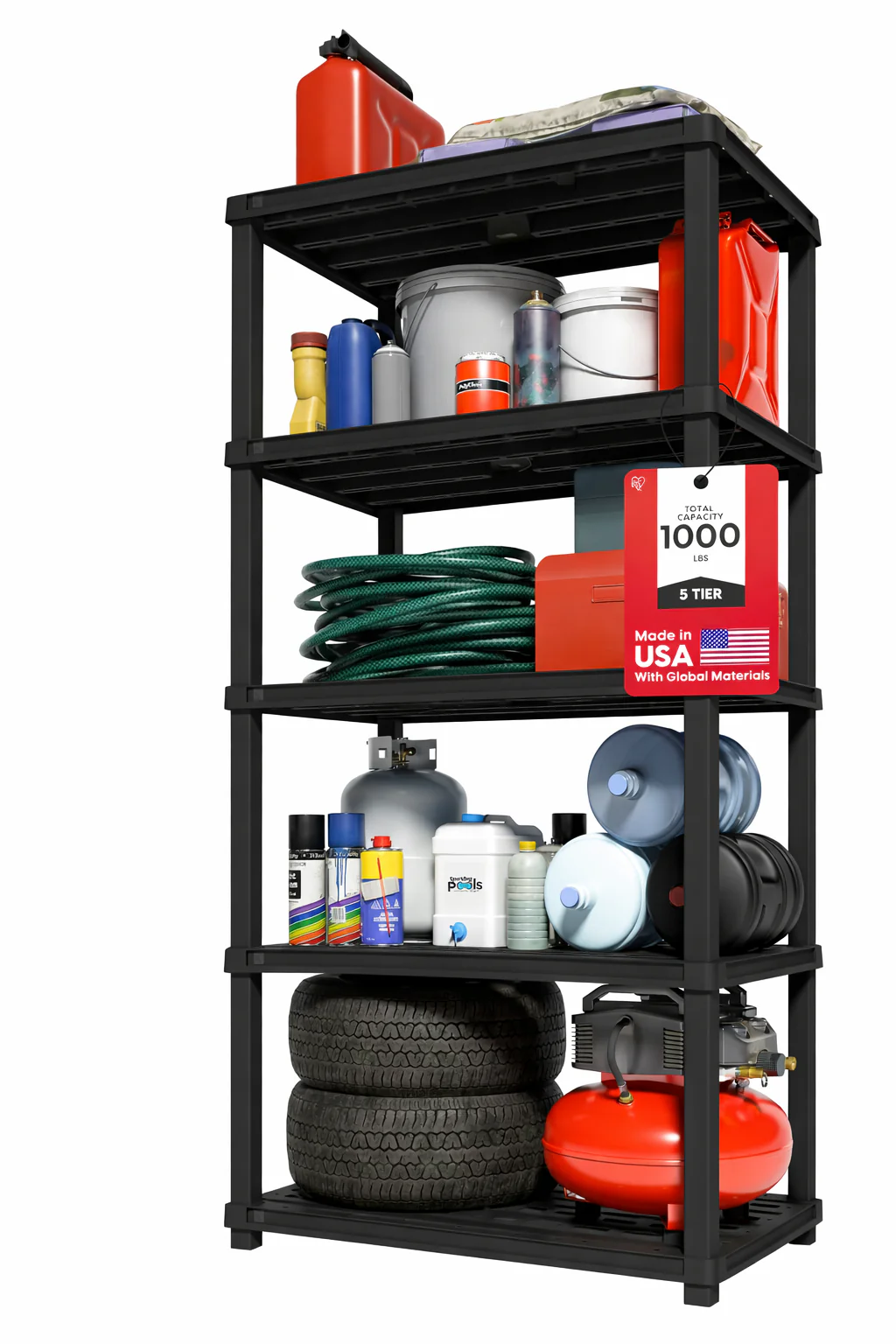 Extra Heavy Duty Deep Plastic Storage Shelves - Black - Image 2