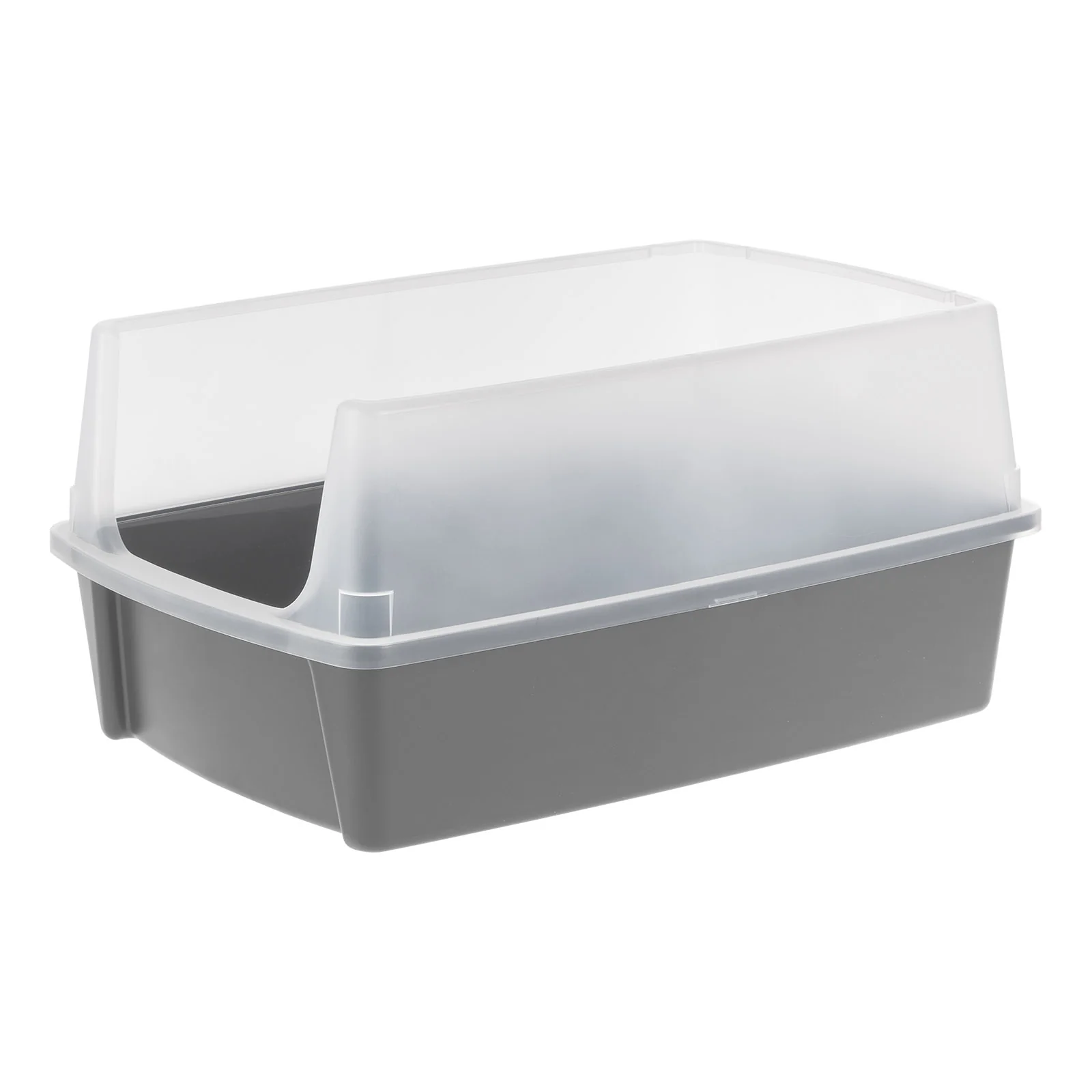 Extra Large Open-Top Cat Litter Box with High Sides | Easy to Clean for Big Cats, Gray - Image 3