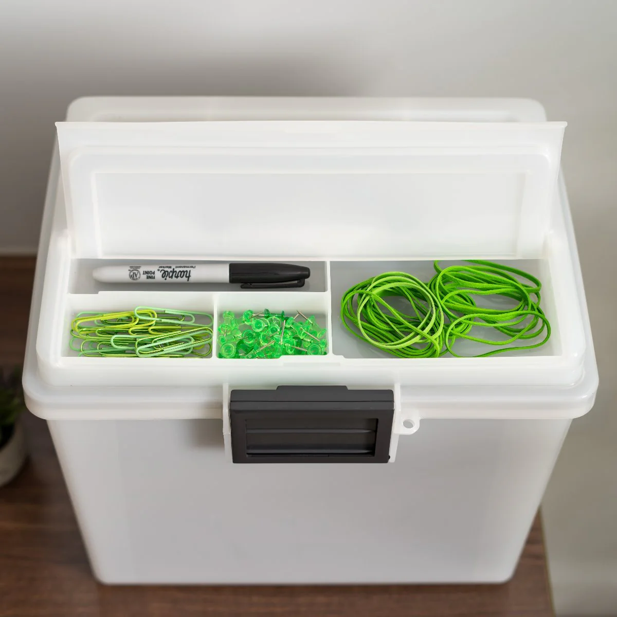File Box (Letter) with Handle and Organizer, WeatherPro® - 19 QT - Gasket Box - Image 3