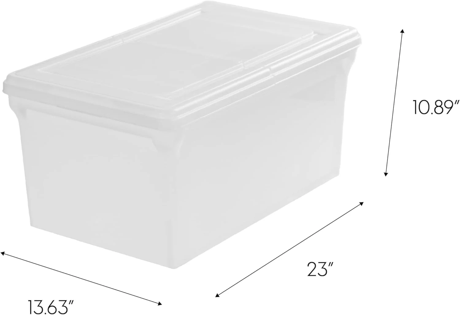File Organizer w/Hinged Split Lid, Pearl 44 Qt. 4 Pack - Image 2