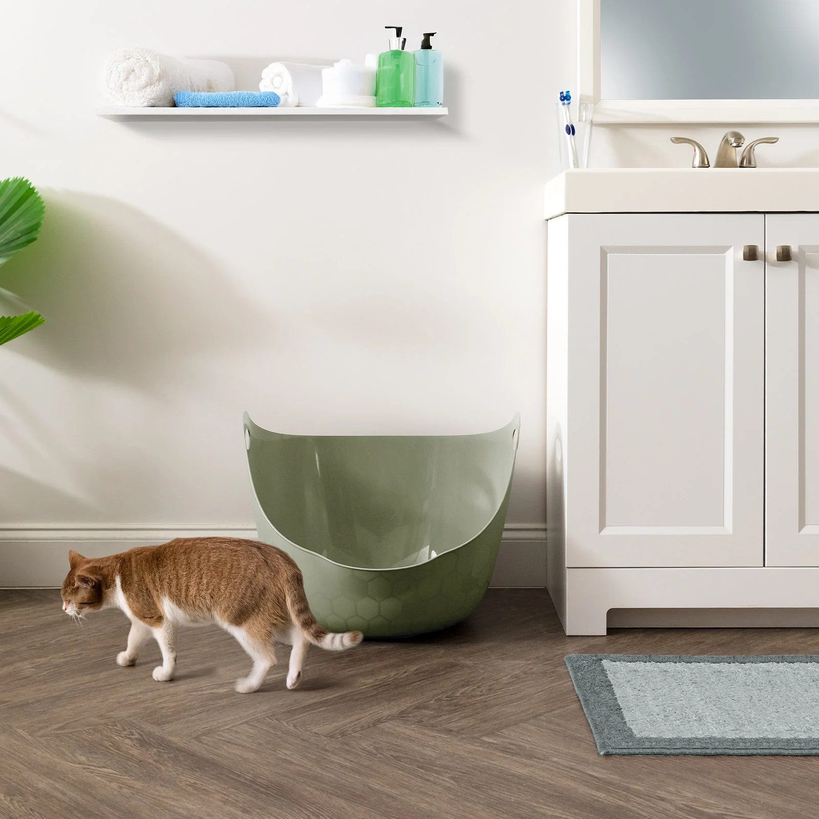 Flexi Cat Litter Pan with Handles and Pour Spout, Blue - Image 10