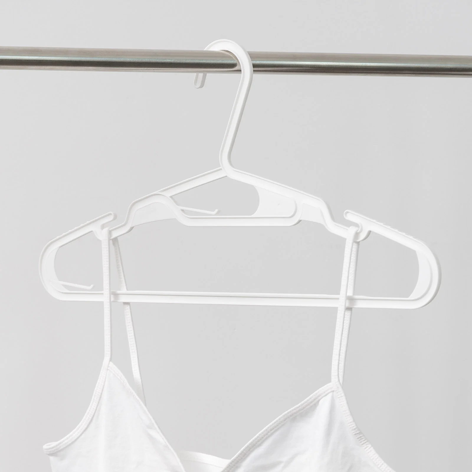 Hangers 50 Pack, Clothes Hangers, Durable Flexible Plastic Hangers with Shoulder Grooves & Accessory Hooks,  Black - Image 11
