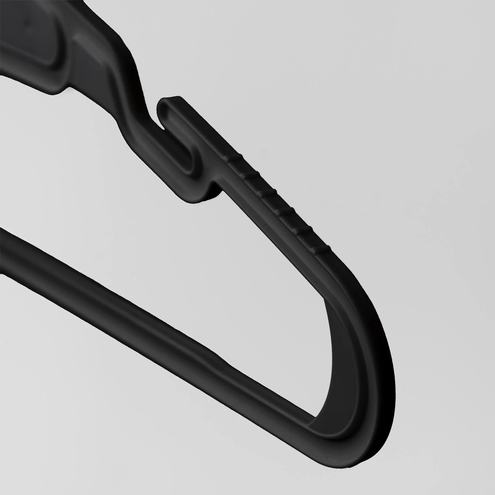 Hangers 50 Pack, Clothes Hangers, Durable Flexible Plastic Hangers with Shoulder Grooves & Accessory Hooks,  Black - Image 6