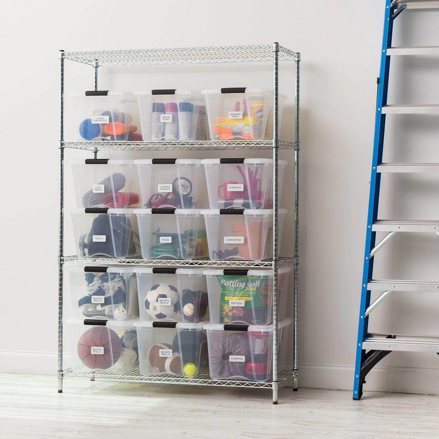 Heavy Duty 4 Shelf Wire Storage Unit - Image 13
