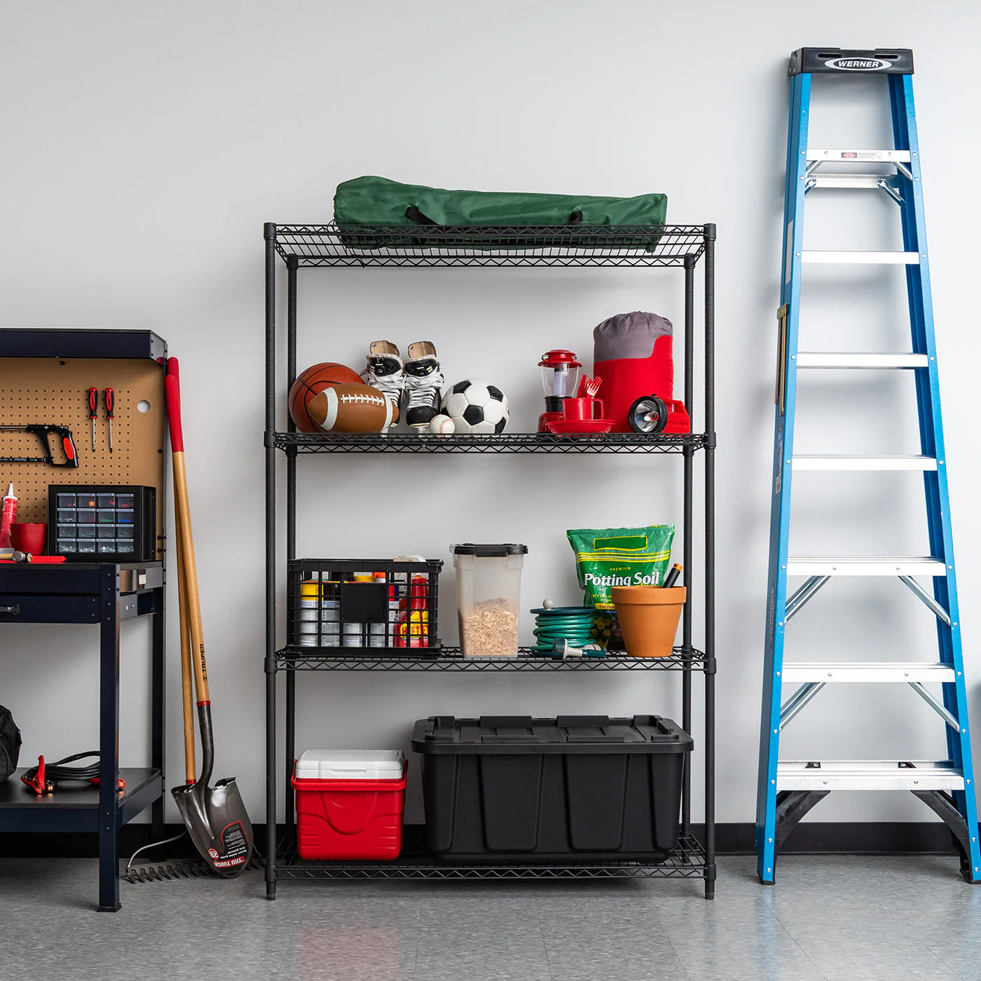 Heavy Duty 4 Shelf Wire Storage Unit - Image 6