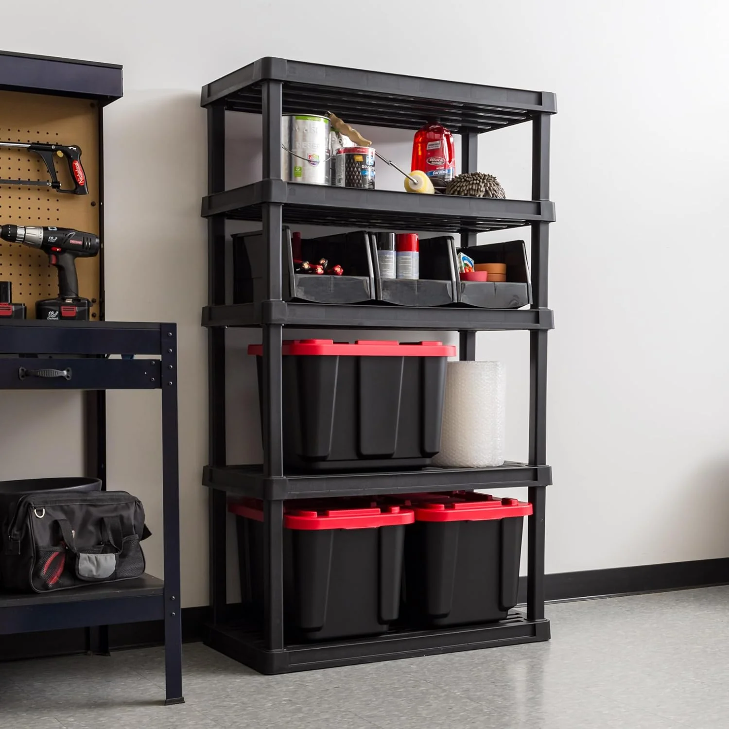 Heavy Duty Plastic Storage Shelves - Black - Image 7