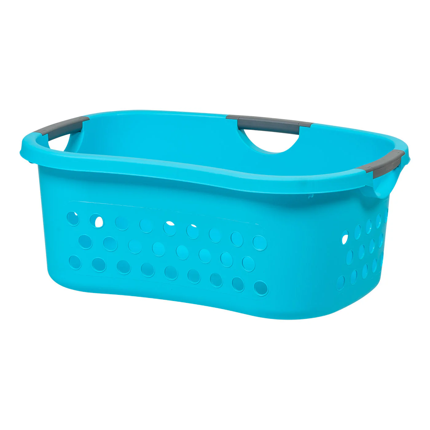 Hip Grip Laundry Basket – Large Teal Plastic Organizer with Comfort Handles, 3-Pack - Image 2