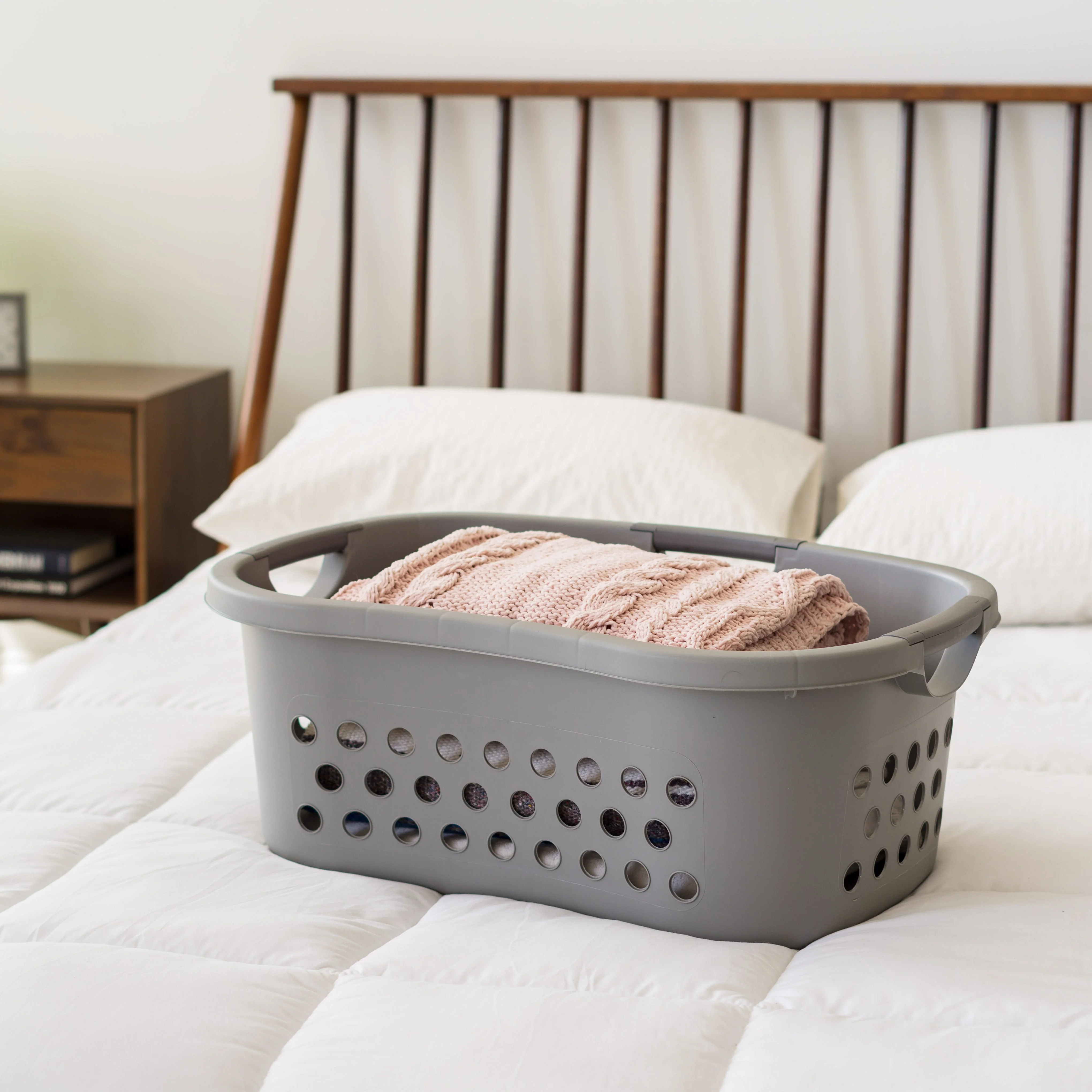 Hip Hamper Laundry Basket, Gray/Dark Gray, Pack of 2 - Image 3