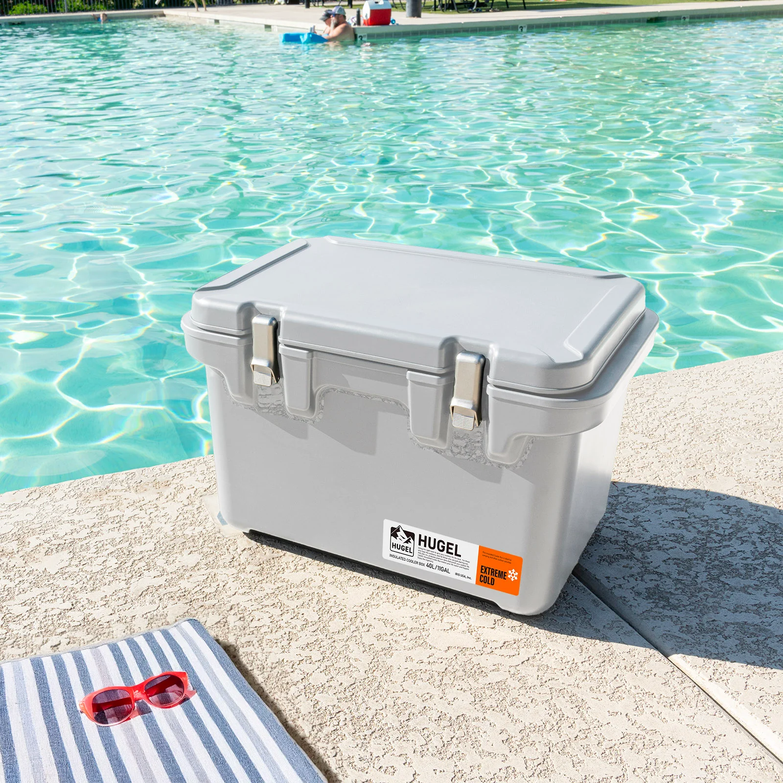 HUGEL 44QT Heavy Duty Lightweight Insulated Cooler with Stainless Steel Buckles - Image 14