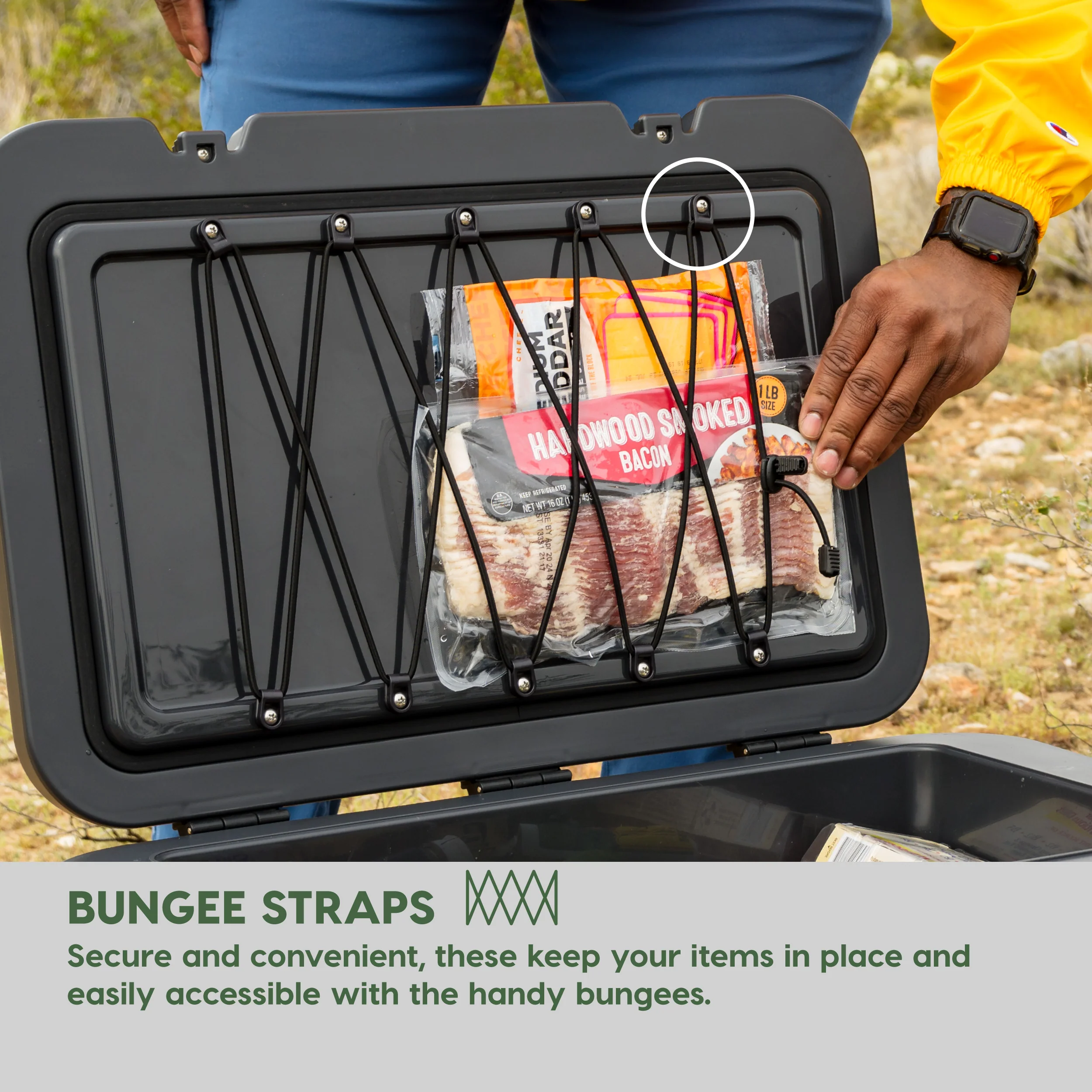 HUGEL 44QT Heavy Duty Lightweight Insulated Cooler with Stainless Steel Buckles - Image 4