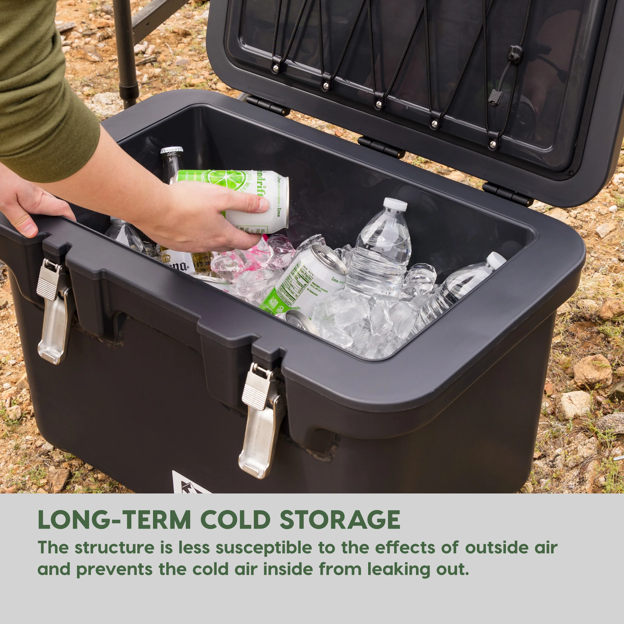 HUGEL 44QT Heavy Duty Lightweight Insulated Cooler with Stainless Steel Buckles - Image 5