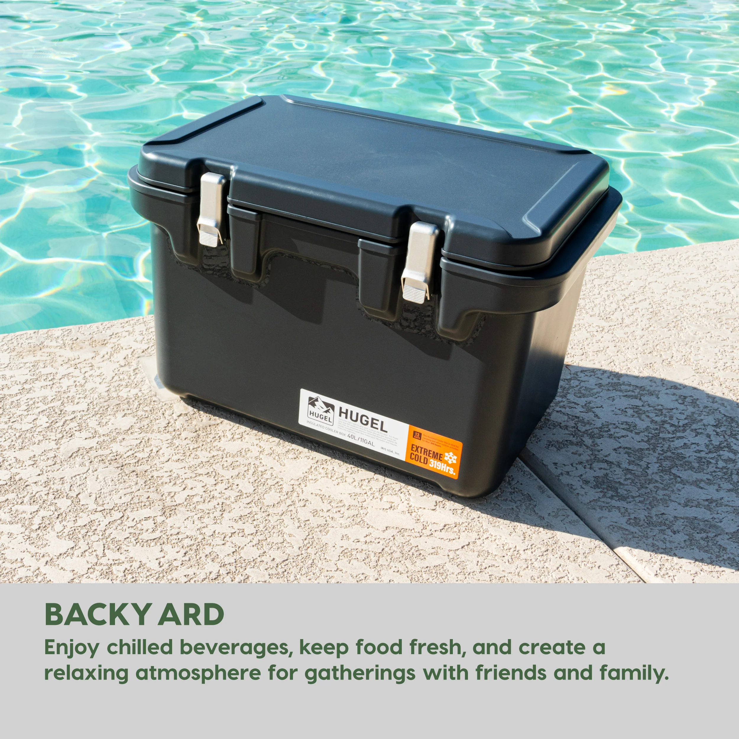 HUGEL 44QT Heavy Duty Lightweight Insulated Cooler with Stainless Steel Buckles - Image 7