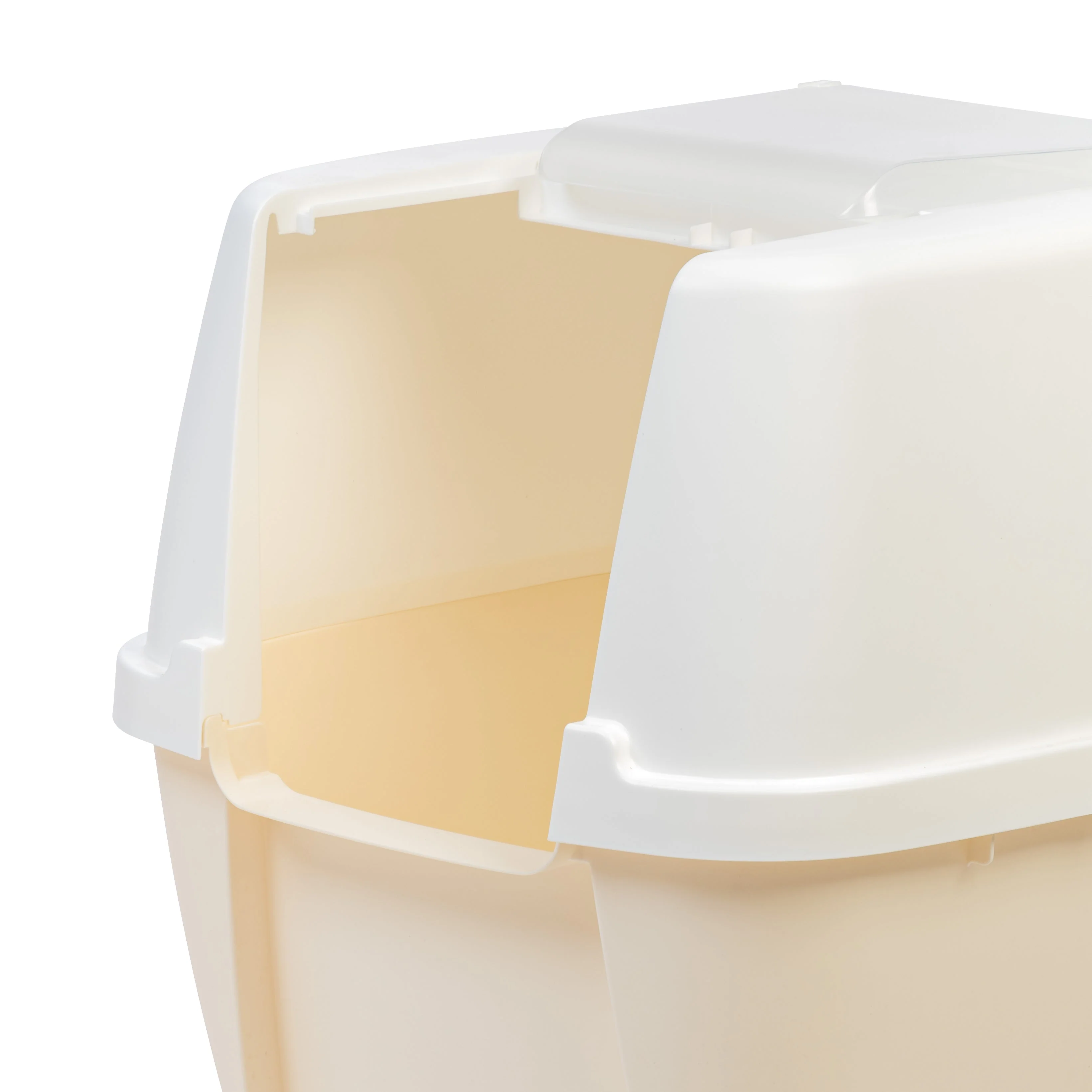 Jumbo Hooded Litter Box with Scoop, Off White - Image 6