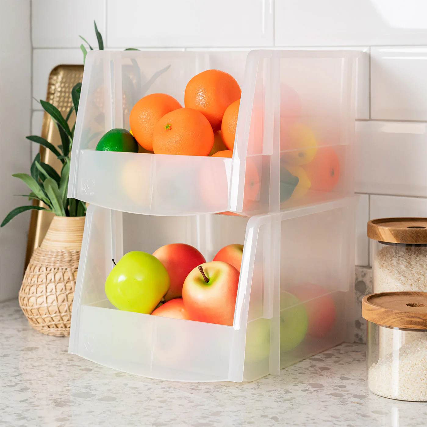 Jumbo Stackable Open Front Bin, 4 Pack, Clear - Image 6