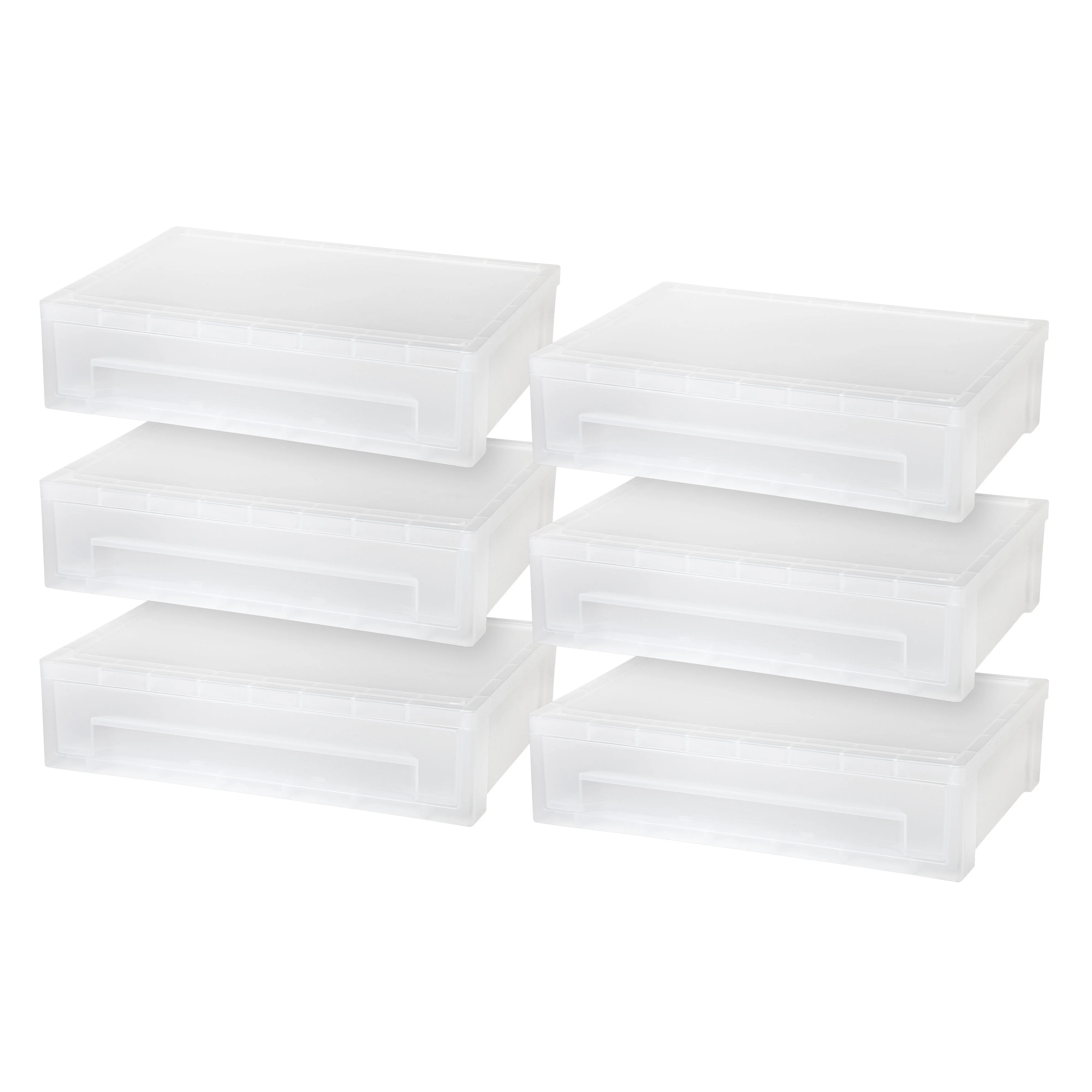 Large Desktop Stacking Drawer, 6 Pack, Clear