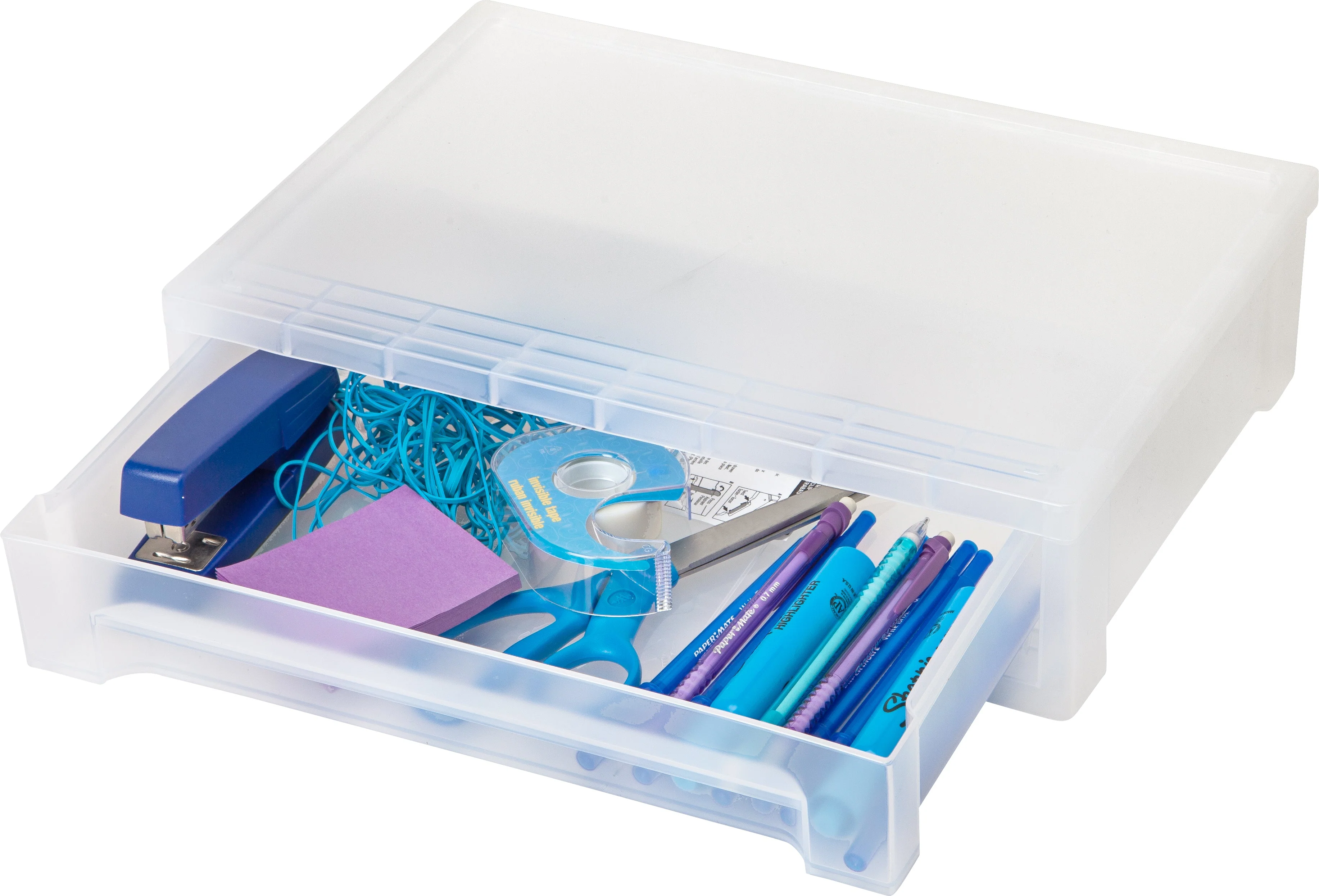 Large Desktop Stacking Drawer, 6 Pack, Clear - Image 5