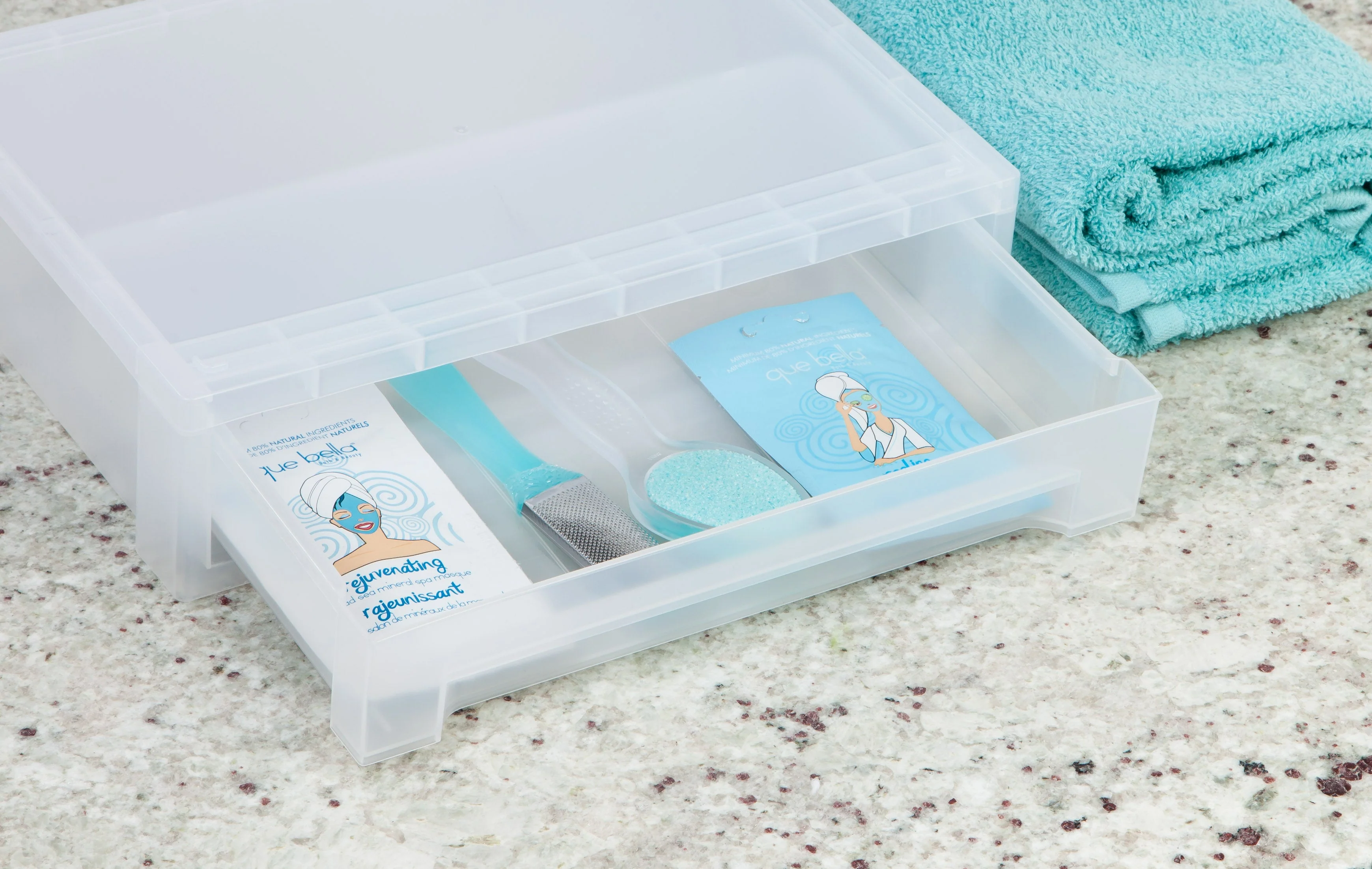 Large Desktop Stacking Drawer, 6 Pack, Clear - Image 6
