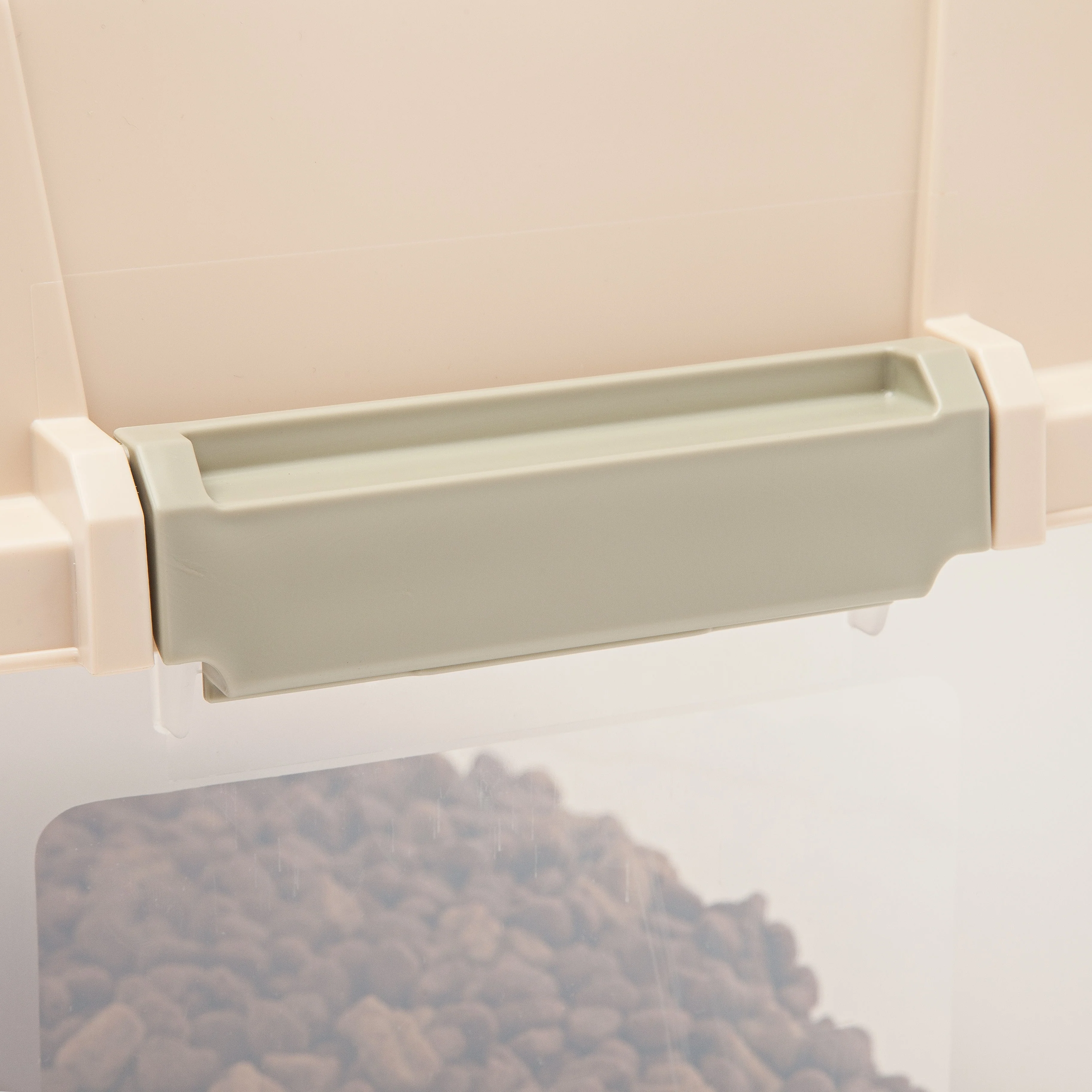 Large Elevated Feeder with Airtight Storage, Almond - Image 4