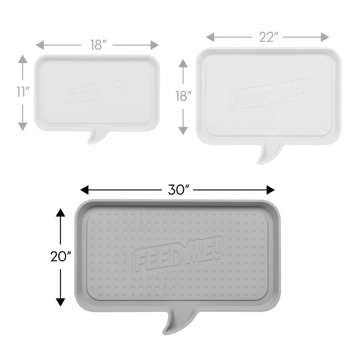 Large "FEED ME" Feeding Mat for Dog or Cat, Light Gray - Image 7