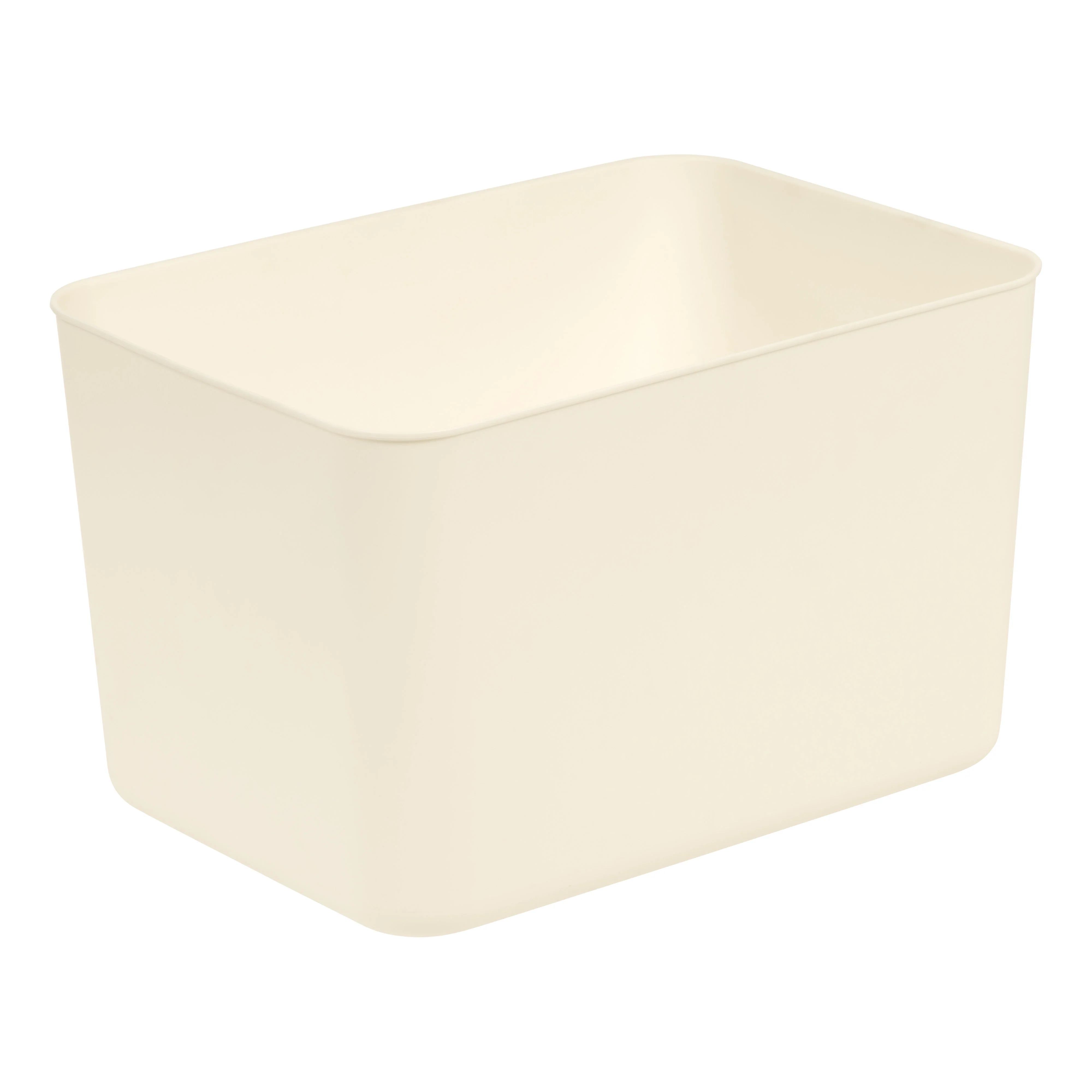 Large Plastic Storage Organizer Basket, Off-White