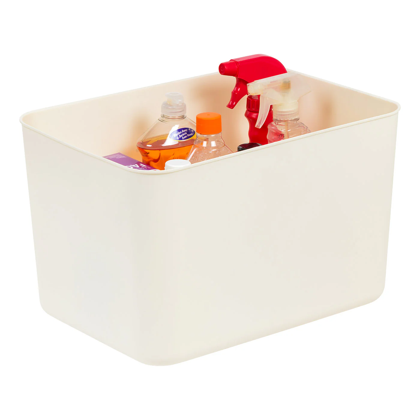 Large Plastic Storage Organizer Basket, Off-White - Image 2