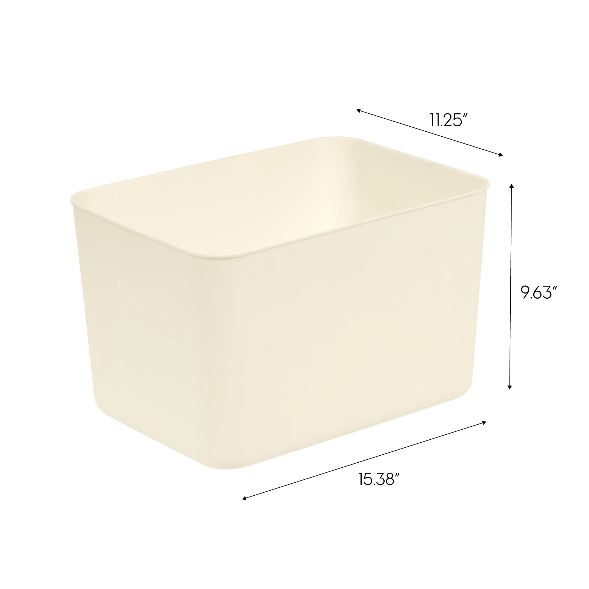 Large Plastic Storage Organizer Basket, Off-White - Image 8