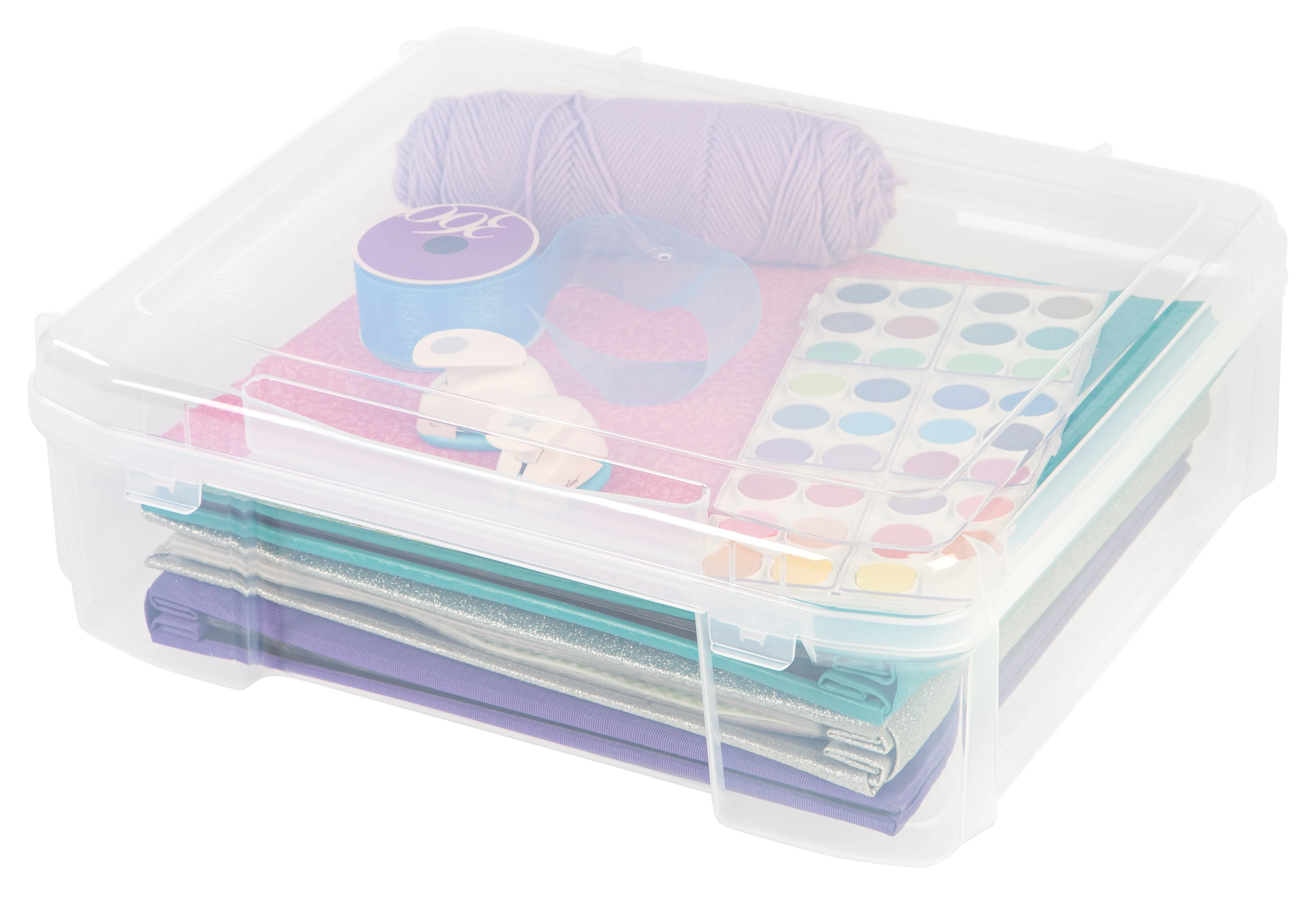 Large Portable Project Case for 12" x 12" Album, 4 Pack, Clear - Image 2