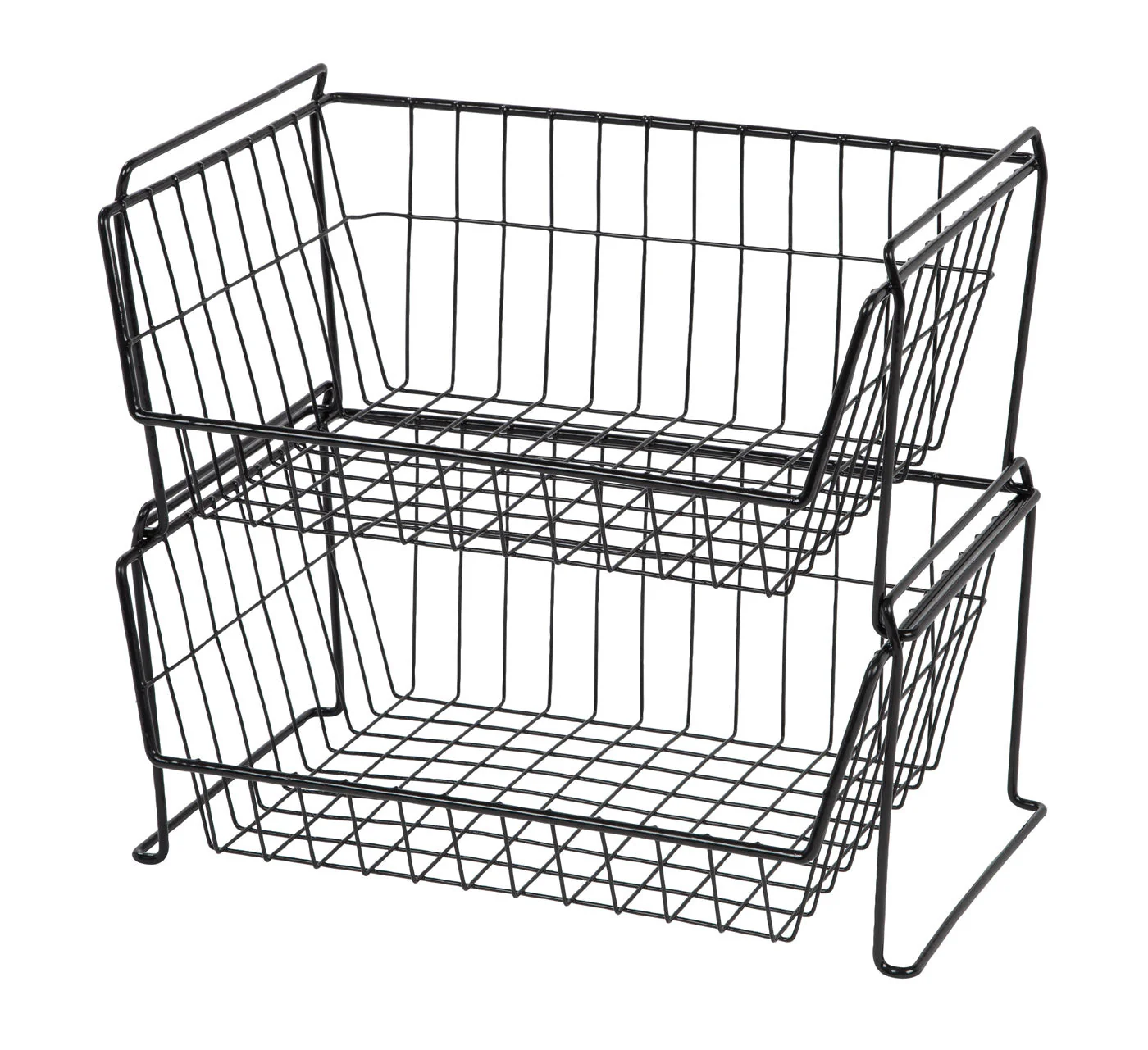 Large Stacking Basket, Black - Image 2