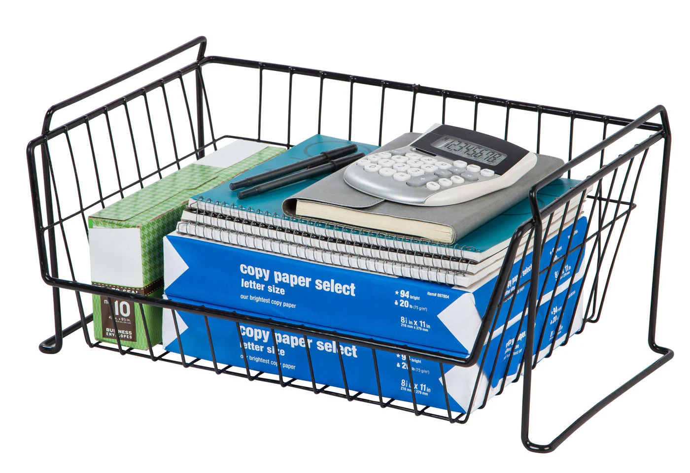 Large Stacking Basket, Black - Image 6