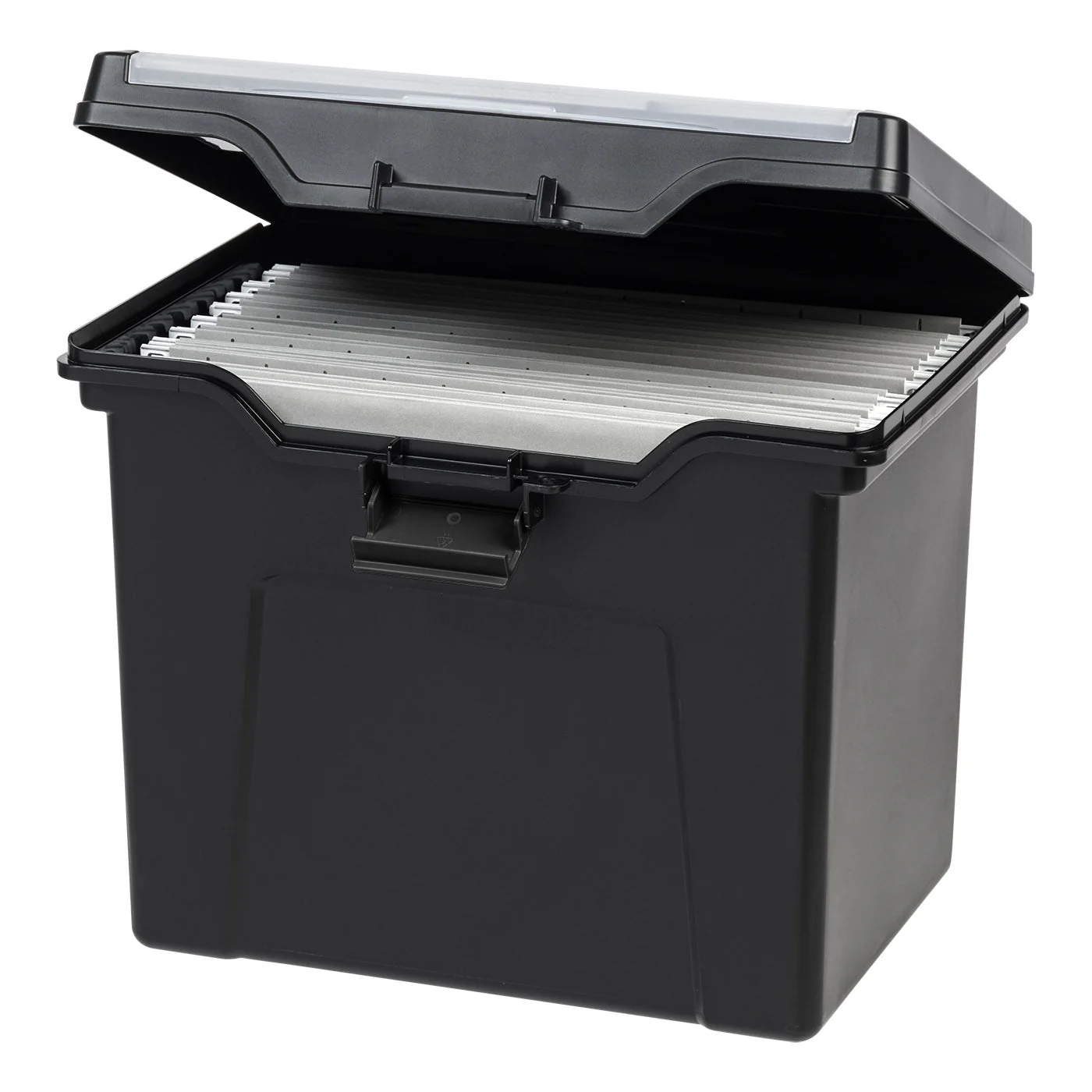 Letter Size Portable File Box With Organizer Lid, 2 Pack, Black - Image 2
