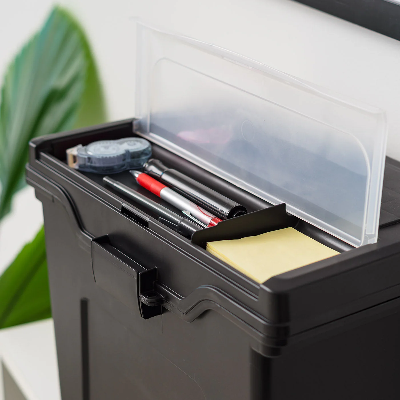 Letter Size Portable File Box With Organizer Lid, 2 Pack, Black - Image 4
