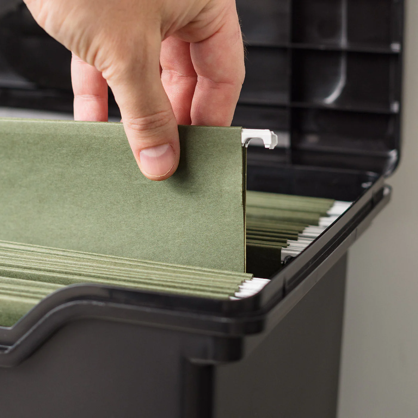 Letter Size Portable File Box With Organizer Lid, 2 Pack, Black - Image 5