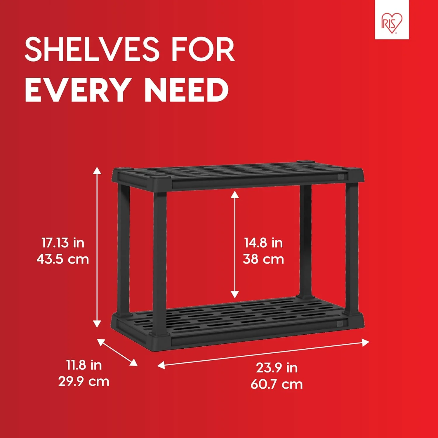 Light Duty Plastic Storage Shelves - Black - Image 6