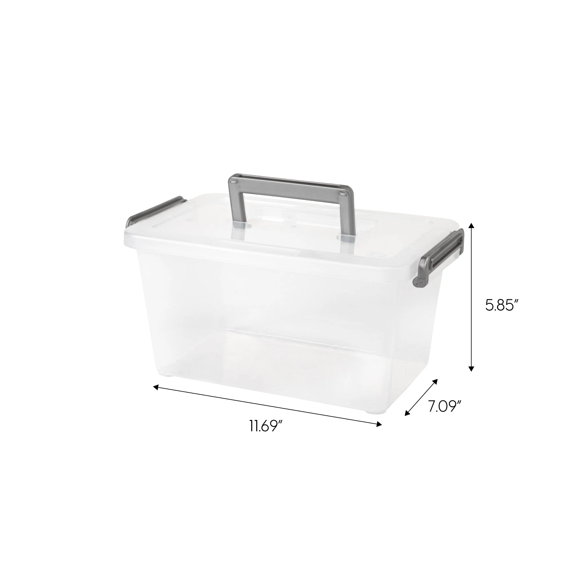 Medium Deep Modular Latching Box - Silver Handle, 6 Pack, Clear - Image 3