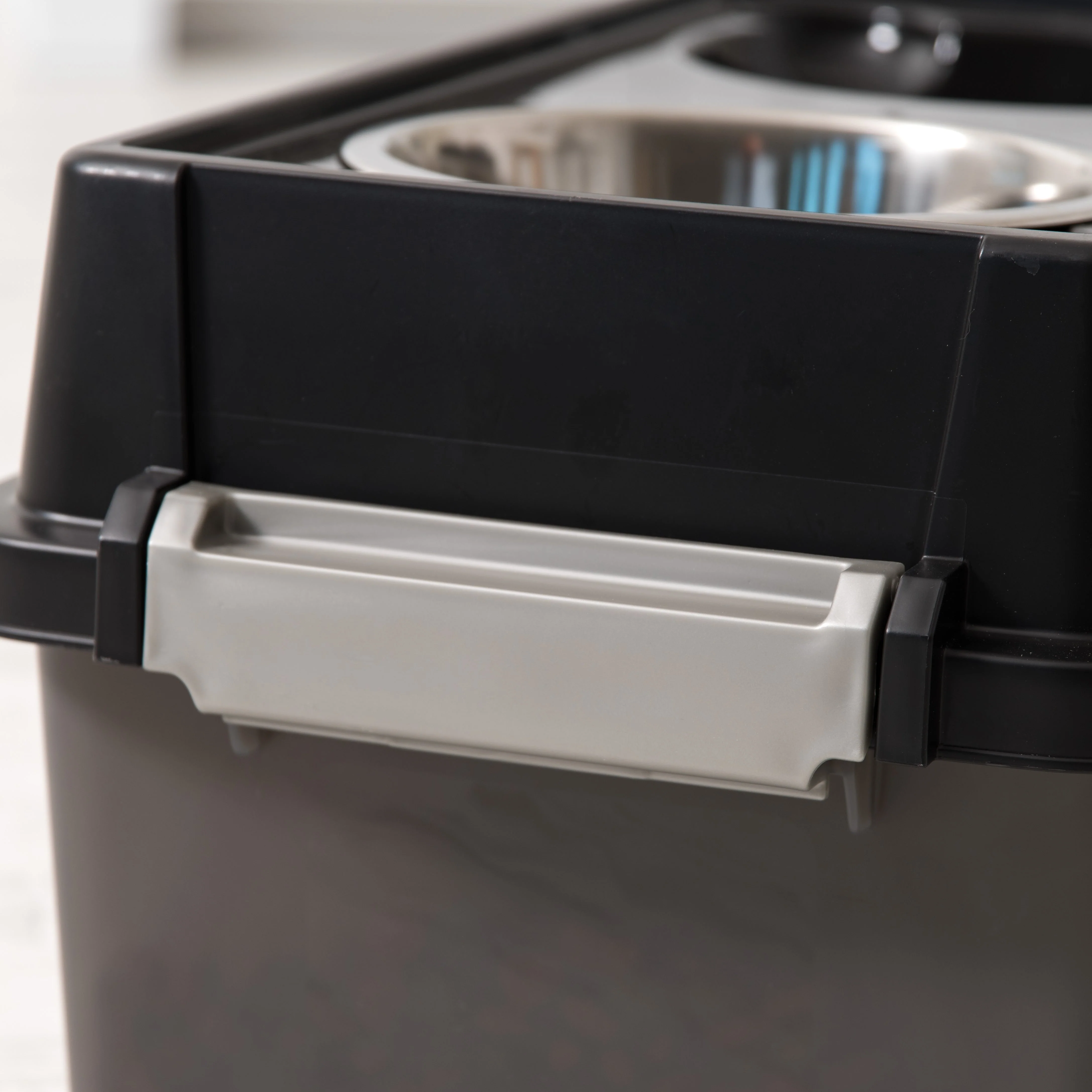 Medium Elevated Feeder with Airtight Storage WeatherPro®, Black - Image 3