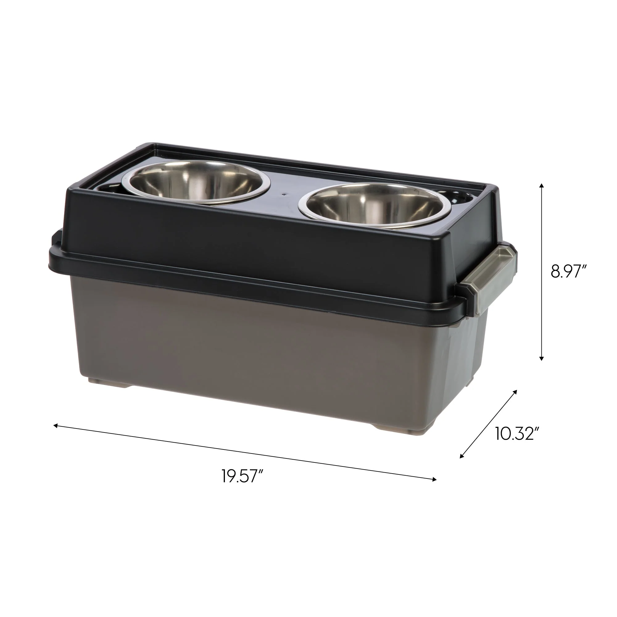 Medium Elevated Feeder with Airtight Storage WeatherPro®, Black - Image 4