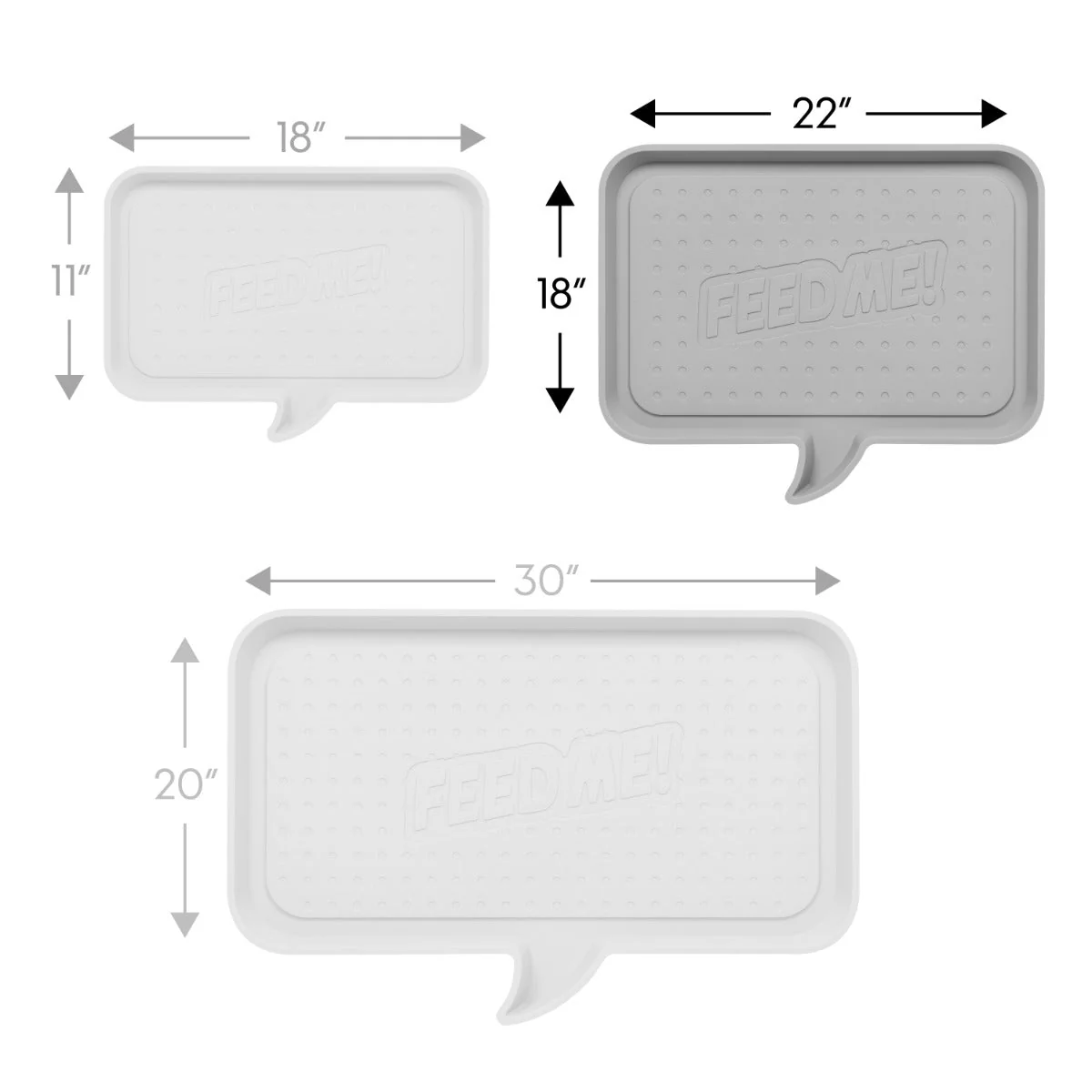 Medium "FEED ME" Feeding Mat for Dog or Cat, Light Gray - Image 5