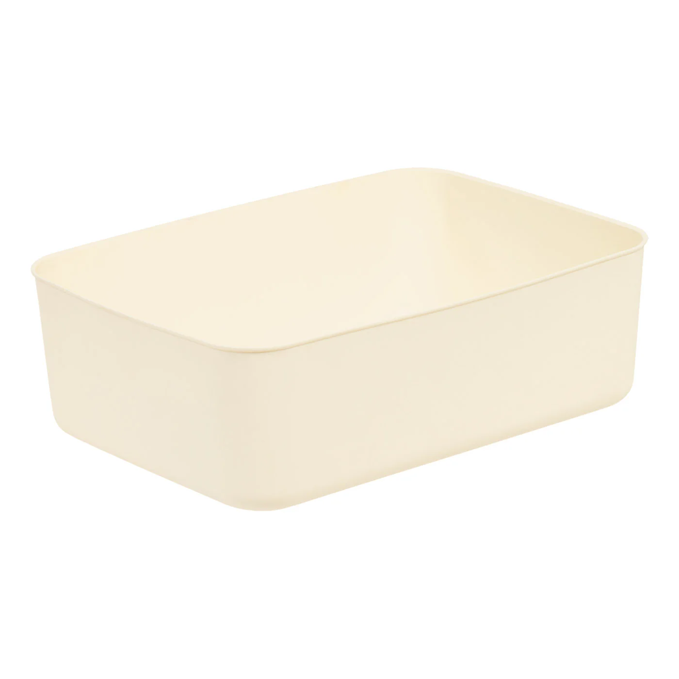 Medium Plastic Storage Organizer Basket, Off-White