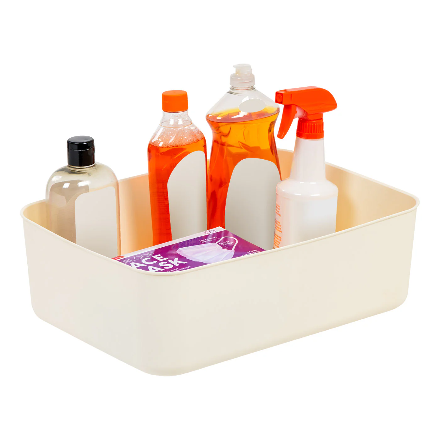 Medium Plastic Storage Organizer Basket, Off-White - Image 7