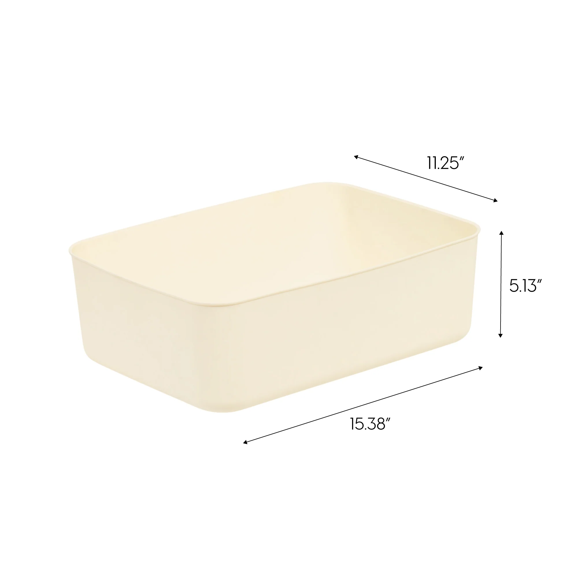 Medium Plastic Storage Organizer Basket, Off-White - Image 8