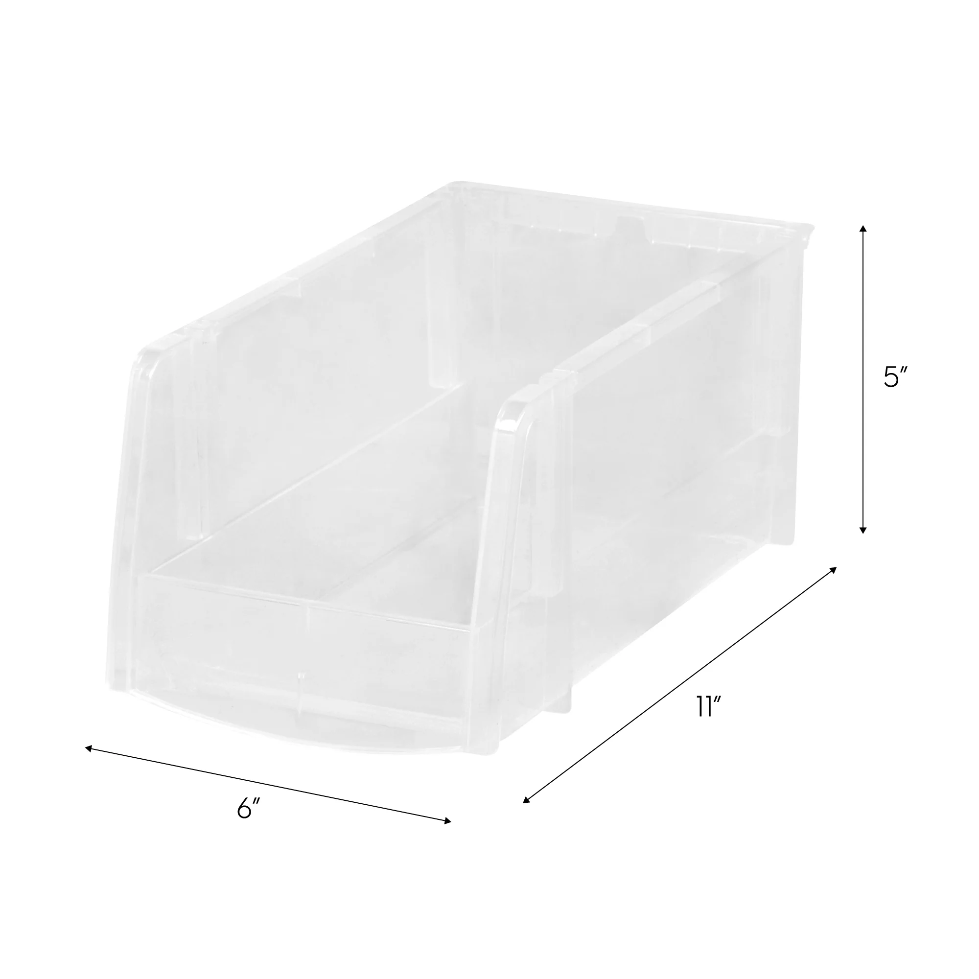 Medium Stackable Caddy Basket, 4 Pack, Clear - Image 2