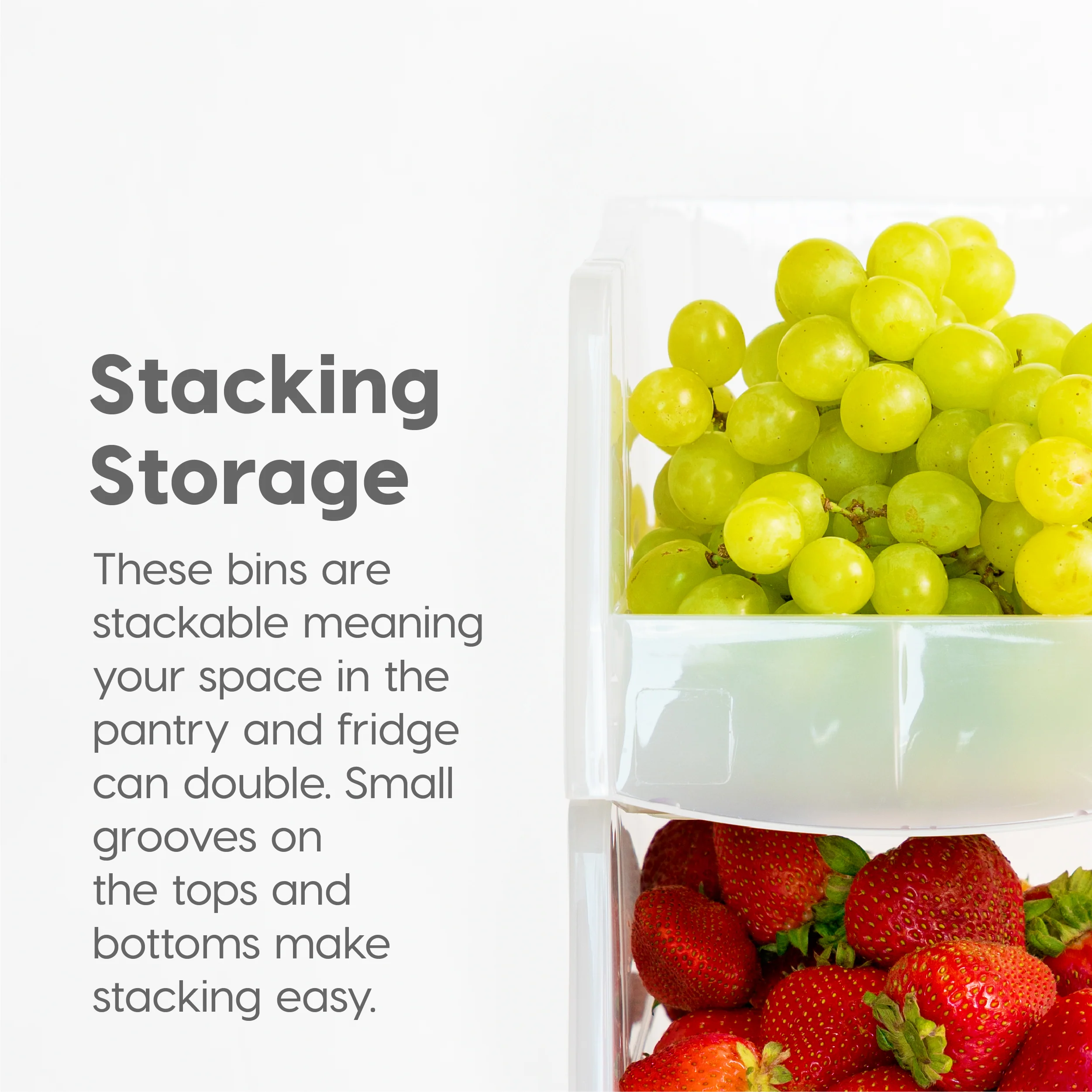 Medium Stackable Caddy Basket, 4 Pack, Clear - Image 7