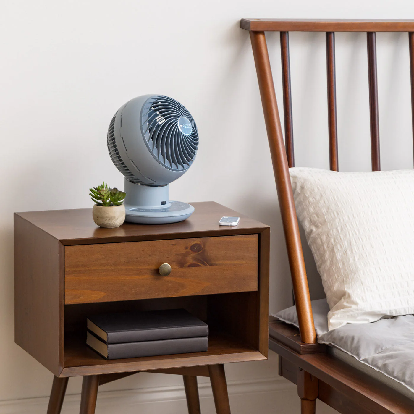 Medium WOOZOO Oscillating 8-in-1 Vortex Fan with Remote and Timer Function, Tabletop Multi-Oscillation Air Circulator Fan with 10 Speed Settings and 89 Ft Max Air Distance, Steel Blue - Image 3