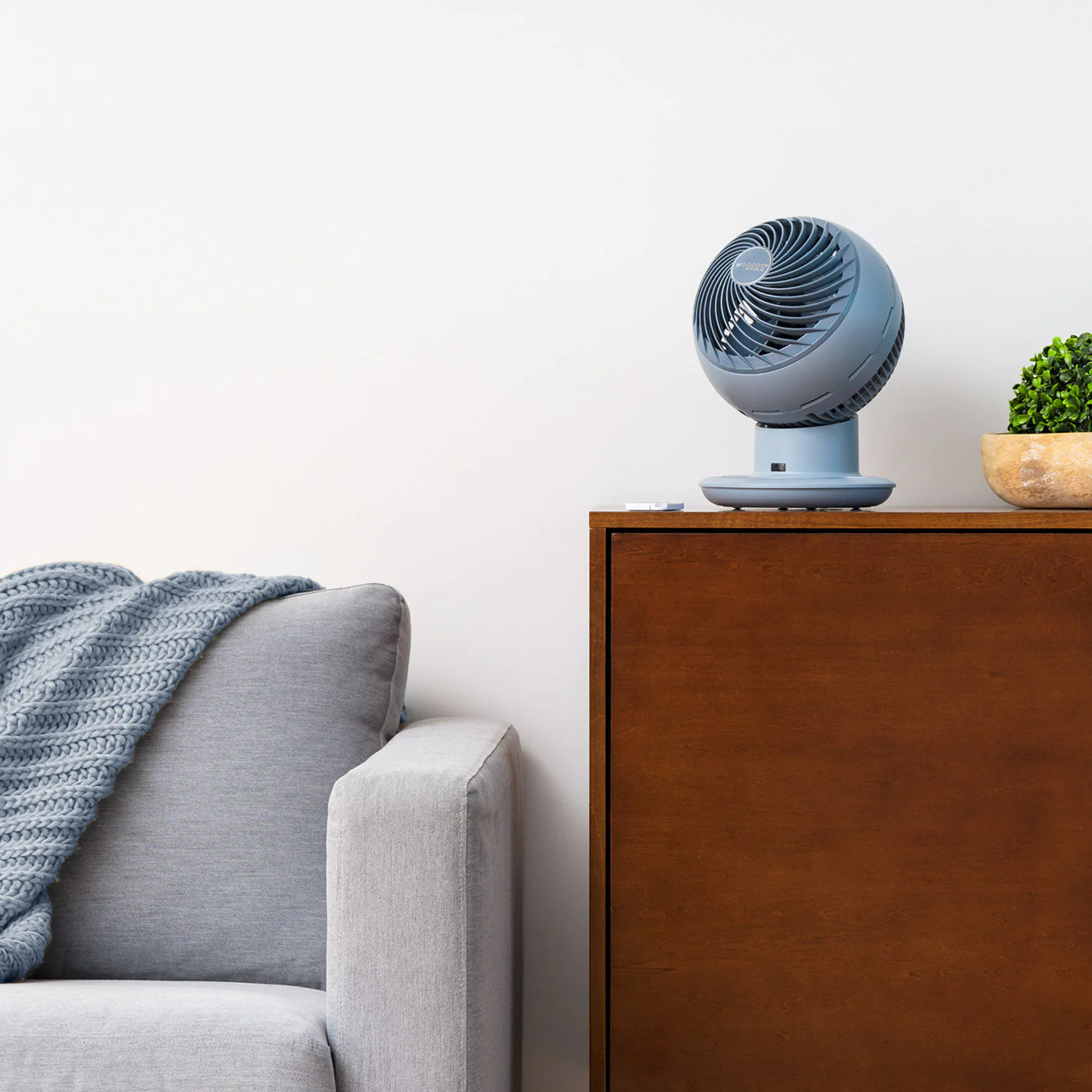 Medium WOOZOO Oscillating 8-in-1 Vortex Fan with Remote and Timer Function, Tabletop Multi-Oscillation Air Circulator Fan with 10 Speed Settings and 89 Ft Max Air Distance, Steel Blue - Image 4